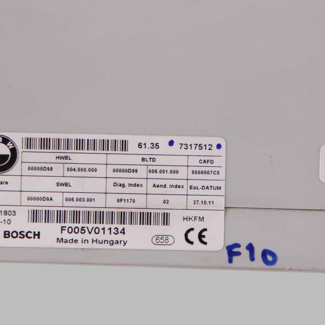 BMW F34 GT Heber Modul Heckklappe Kofferraum Deckel Steuergerät ECU F005V01708