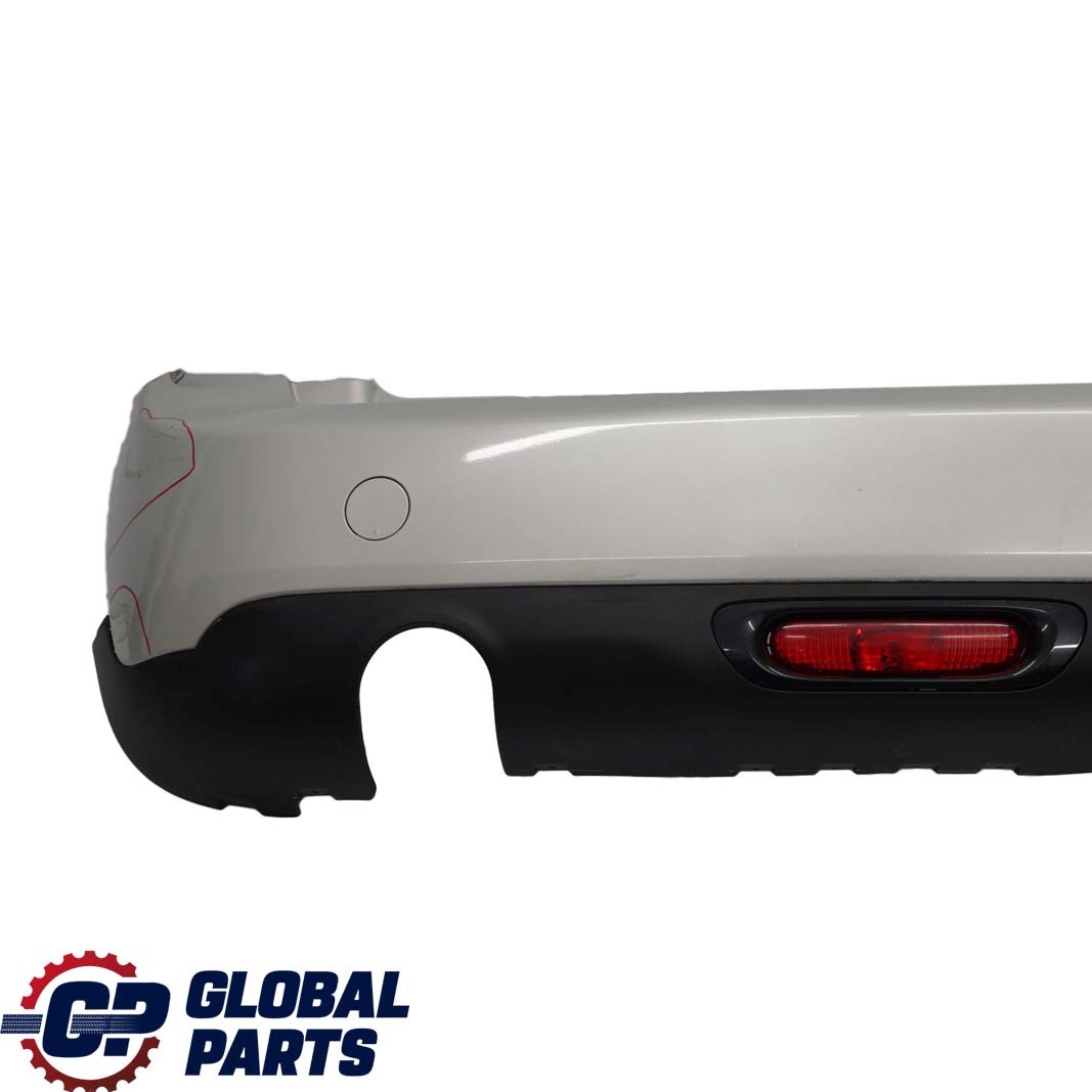 BMW Mini Cooper F55 Complete Rear Bumper Trim Panel White Silver Metallic - A62