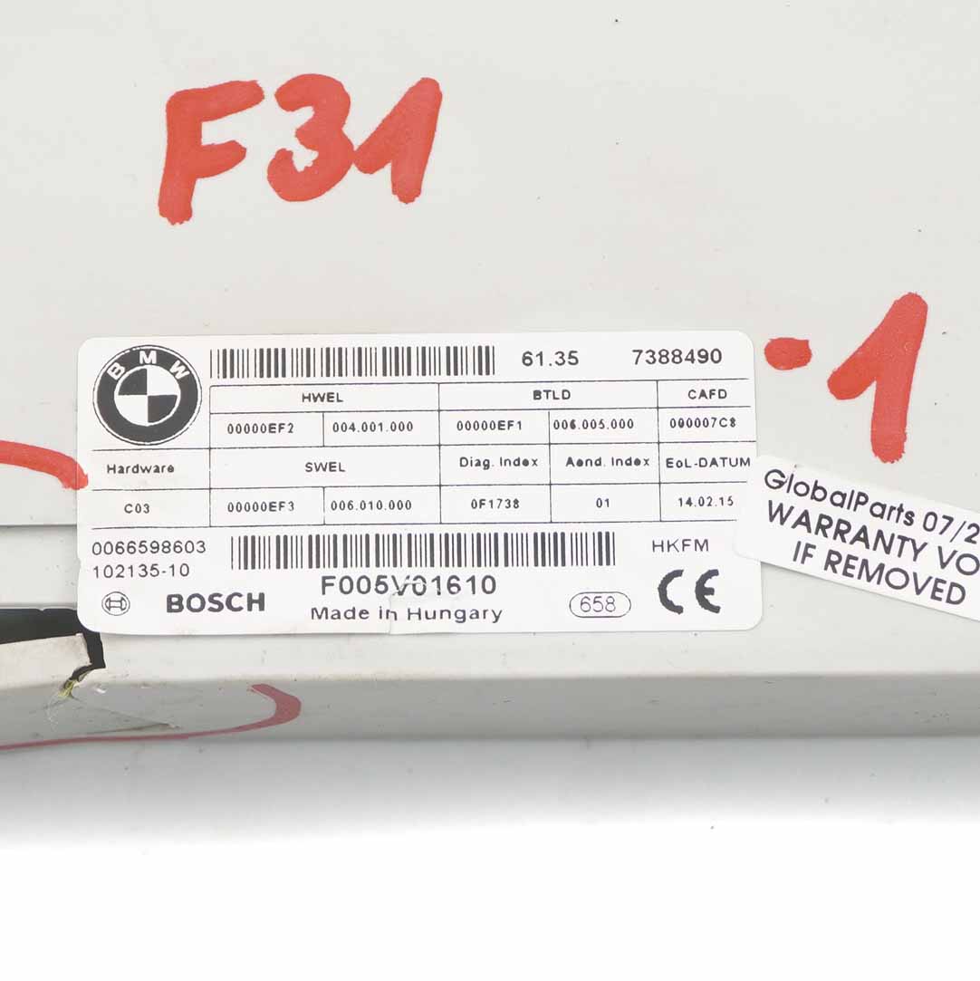 BMW F31 Touring Karosseriesteuergerät Modul HKFM 7388490 0066245503 F005V01610