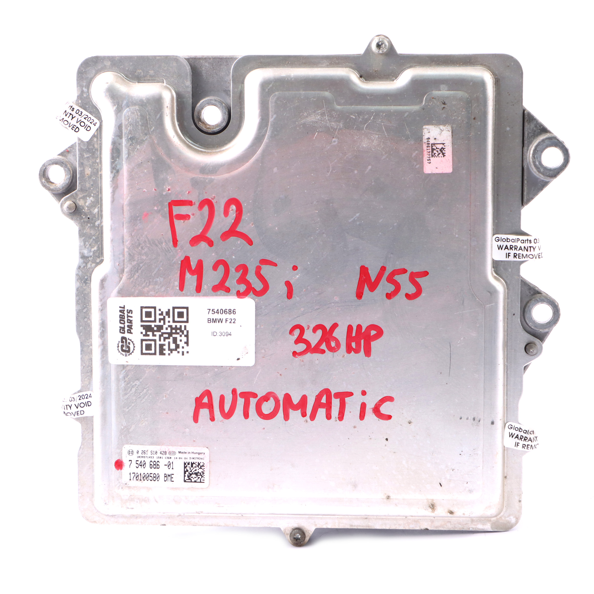 BMW F20 M135i F30 335i N55 326HP Motor Einheit ECU DME 7540686