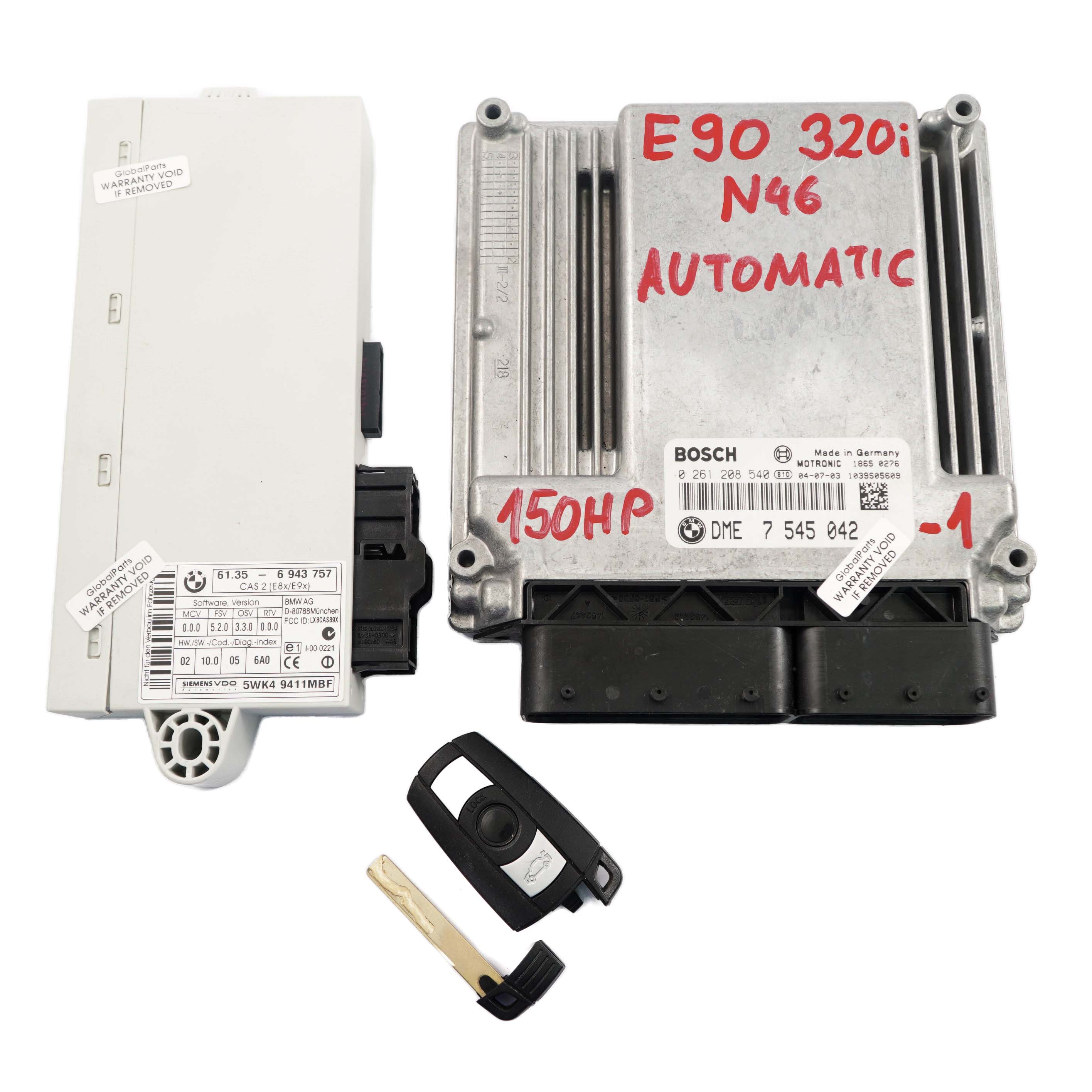 BMW E87 E90 E91 120i 320i N46 ECU Steuergerät DME 7545042 CAS2 Automatikgetriebe