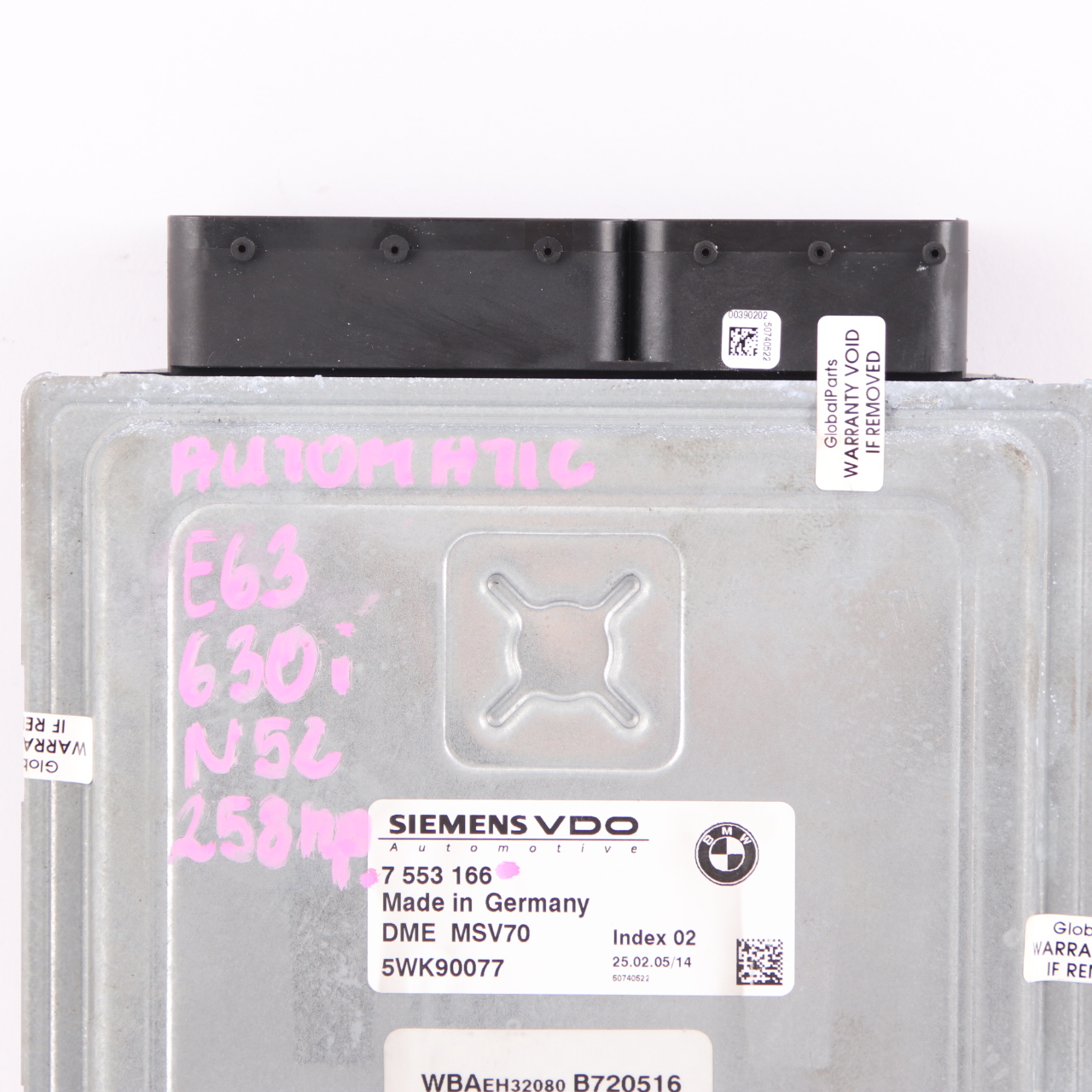 BMW E60 E63 E90 N52 330i 530i 630i Motorsteuergerät ECU DME 7553166 Automatik