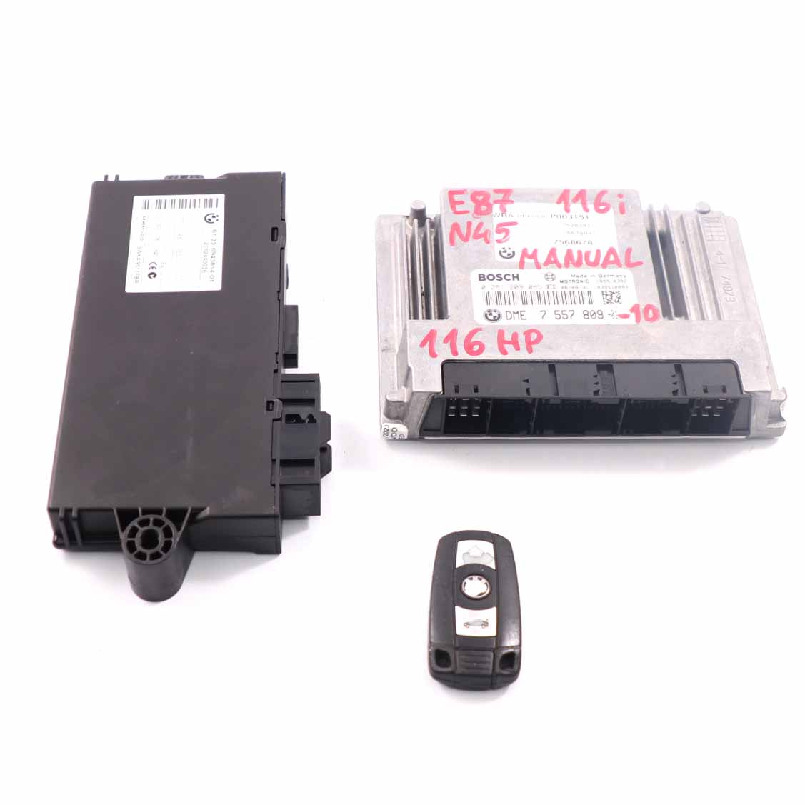 BMW E87 E90 N45 116i 316i Benzin ECU Kit DME 7557809 CAS 3 Schlüssel