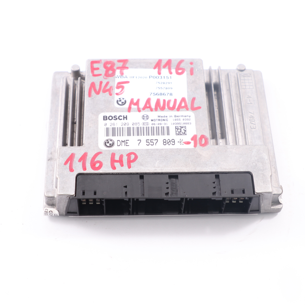 BMW E87 E90 N45 116i 316i Benzin ECU Kit DME 7557809 CAS 3 Schlüssel