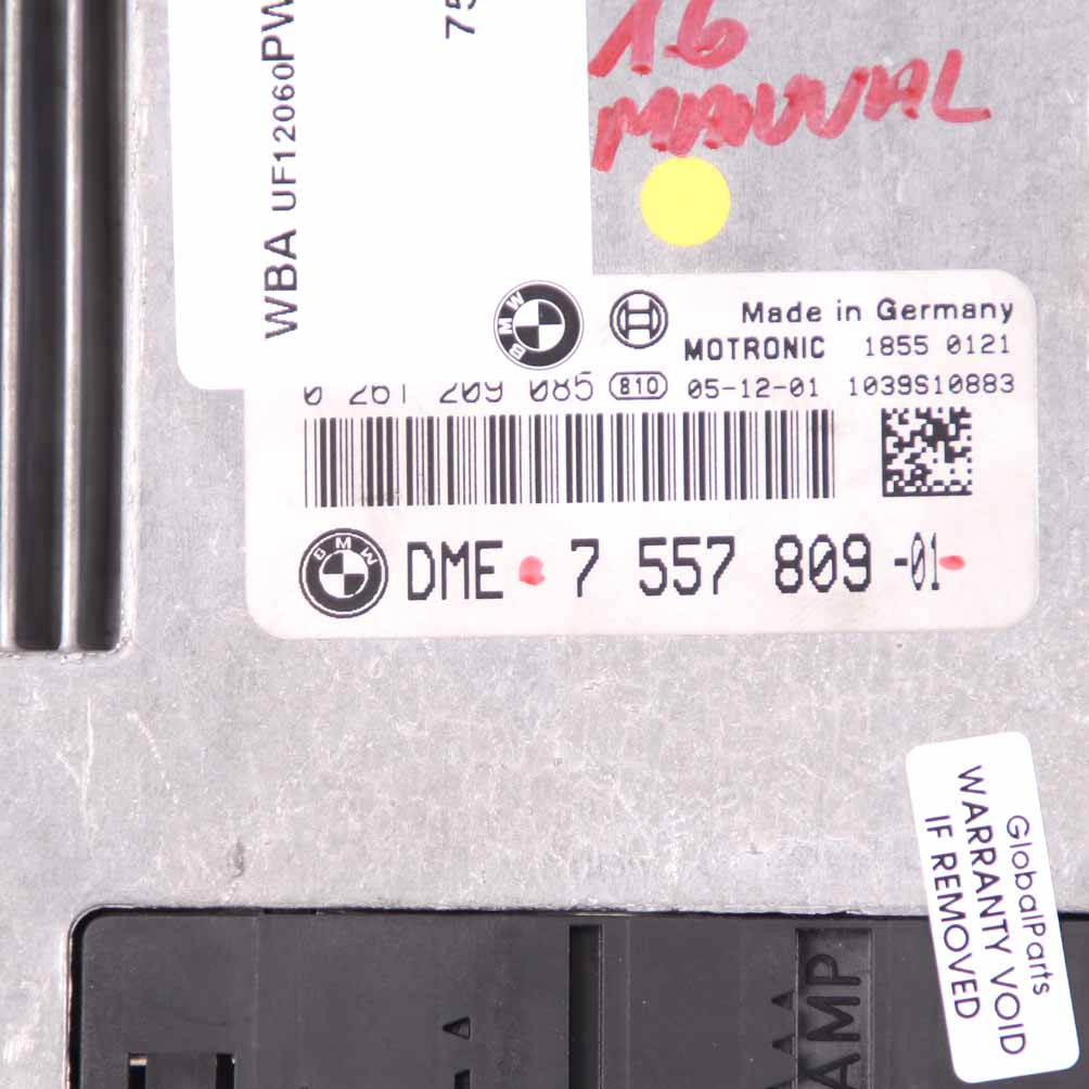 BMW E87 E90 N45 116i 316i 1.6 Benzin Motor ECU DME 7557809 Schaltgetriebe