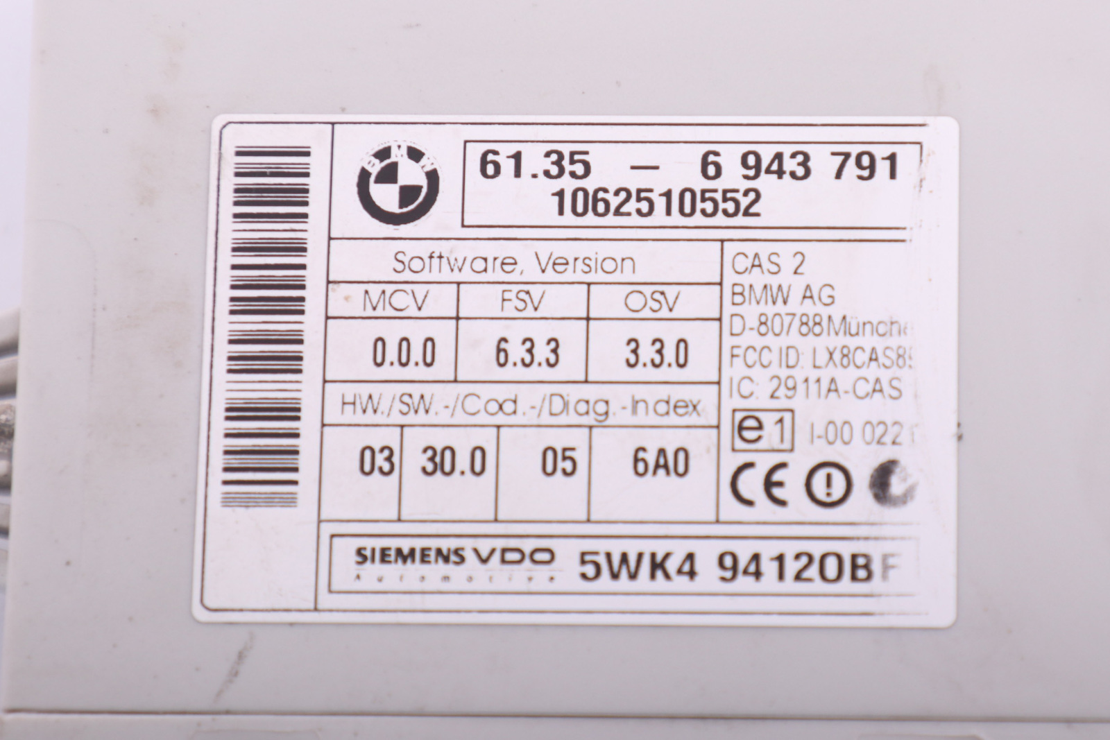 BMW 3 er E90 320si 173PS DME Benzin N45 Steuergerät DME 7560955 CAS2