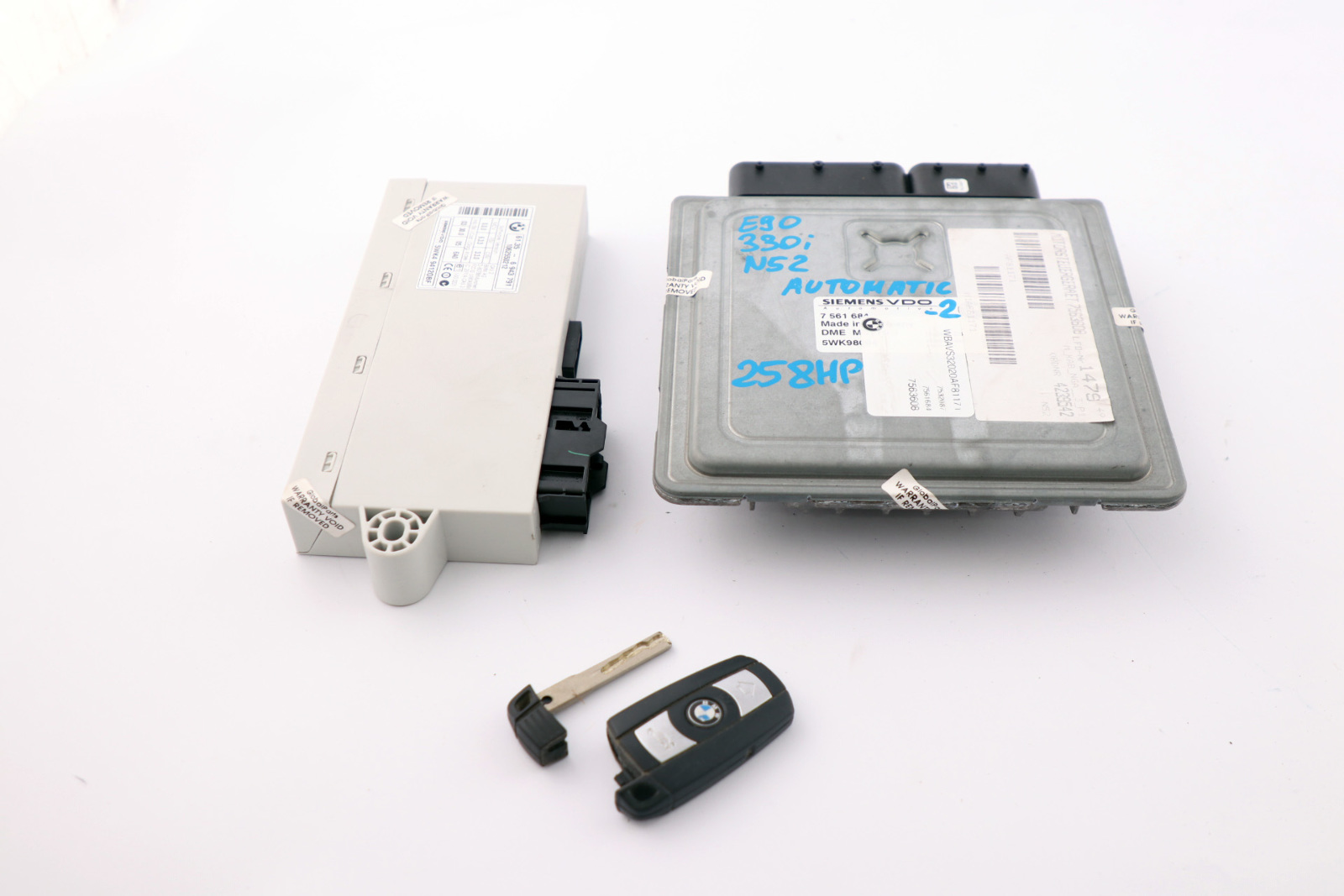 BMW E60 E90 E91 330i 530i N52 Motorsteuergerät ECU DME CAS2 Schlüssel 7561684