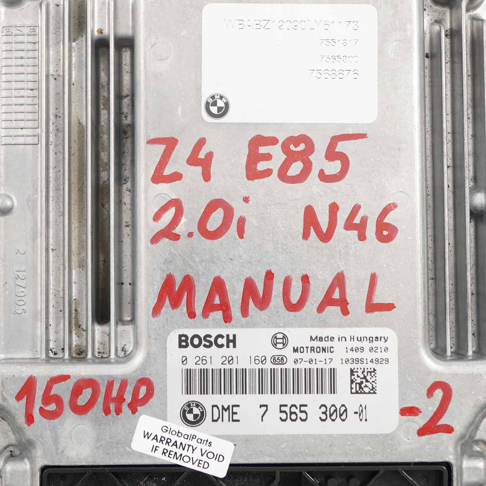 BMW Z4 E85 2.0i N46 150HP ECU Modul Steuergerät Kit DME 7565300 EWS Schlüssel