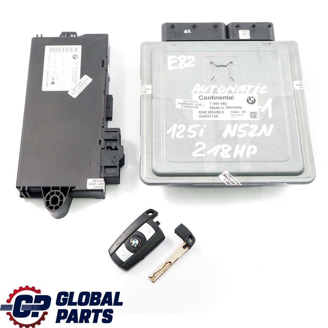 BMW E82 E88 125i N52N 218PS ECU Kit Motor Steuergerät DME 7594483 CAS3 Schlüss