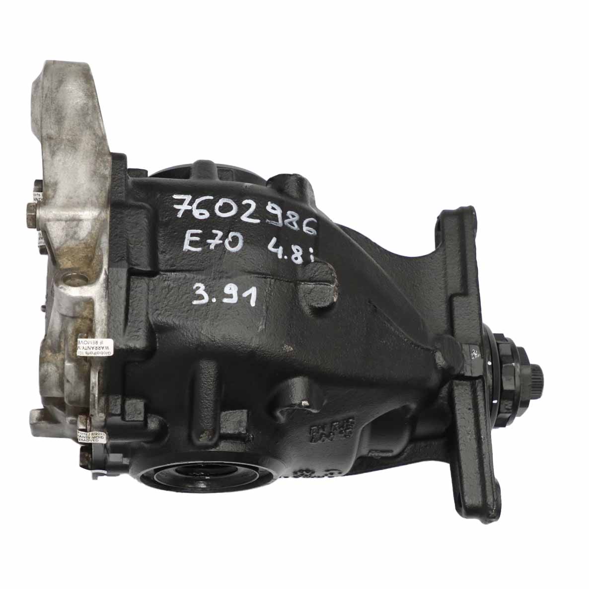 BMW X5 E70 4.8i N62N Rear Differential Diff 3,91 Ratio 7602986 WARRANTY