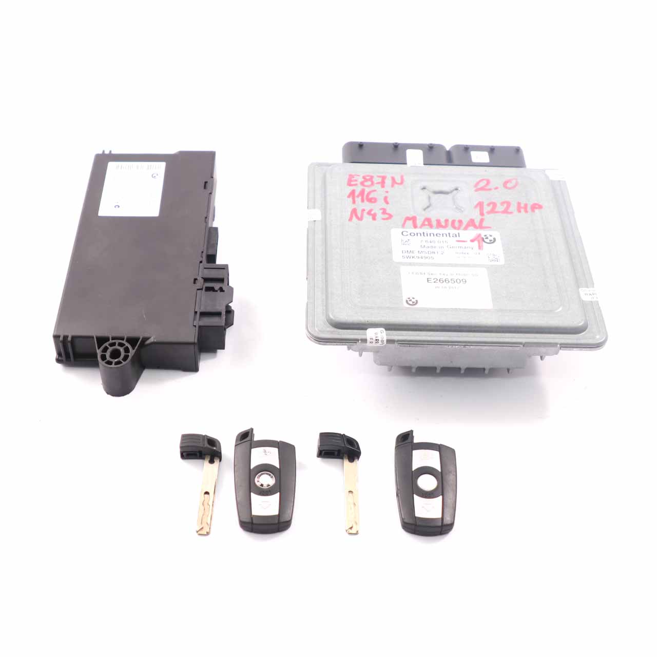 BMW E81 E87 LCI N43 116i 2.0 ECU Steuergerät Kit DME 7595179 CAS3 Schlüssel