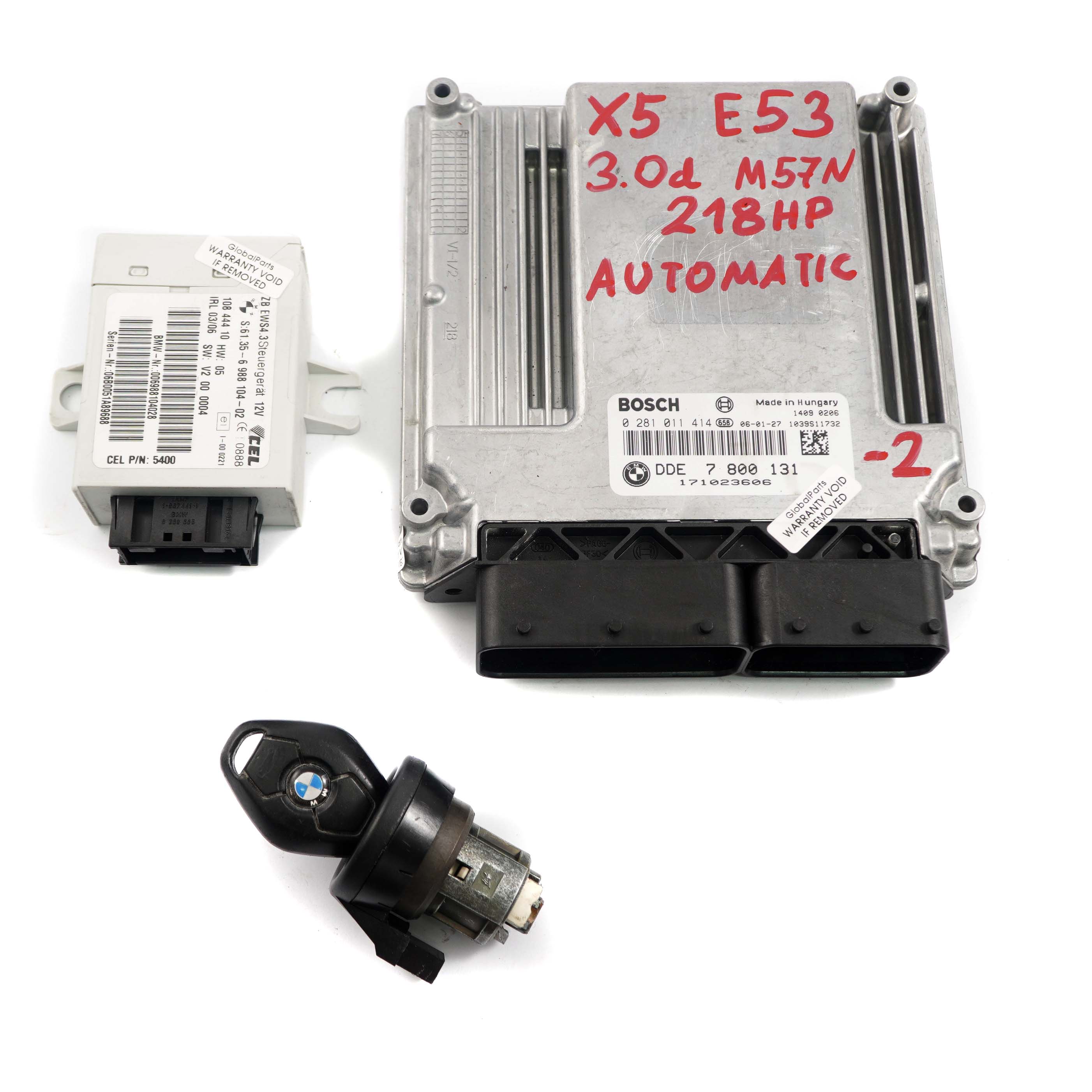 *BMW X5 E53 3.0d M57N 218HP ECU Kit Steuergerät DDE 7800131 + EWS3 + Schlüssel