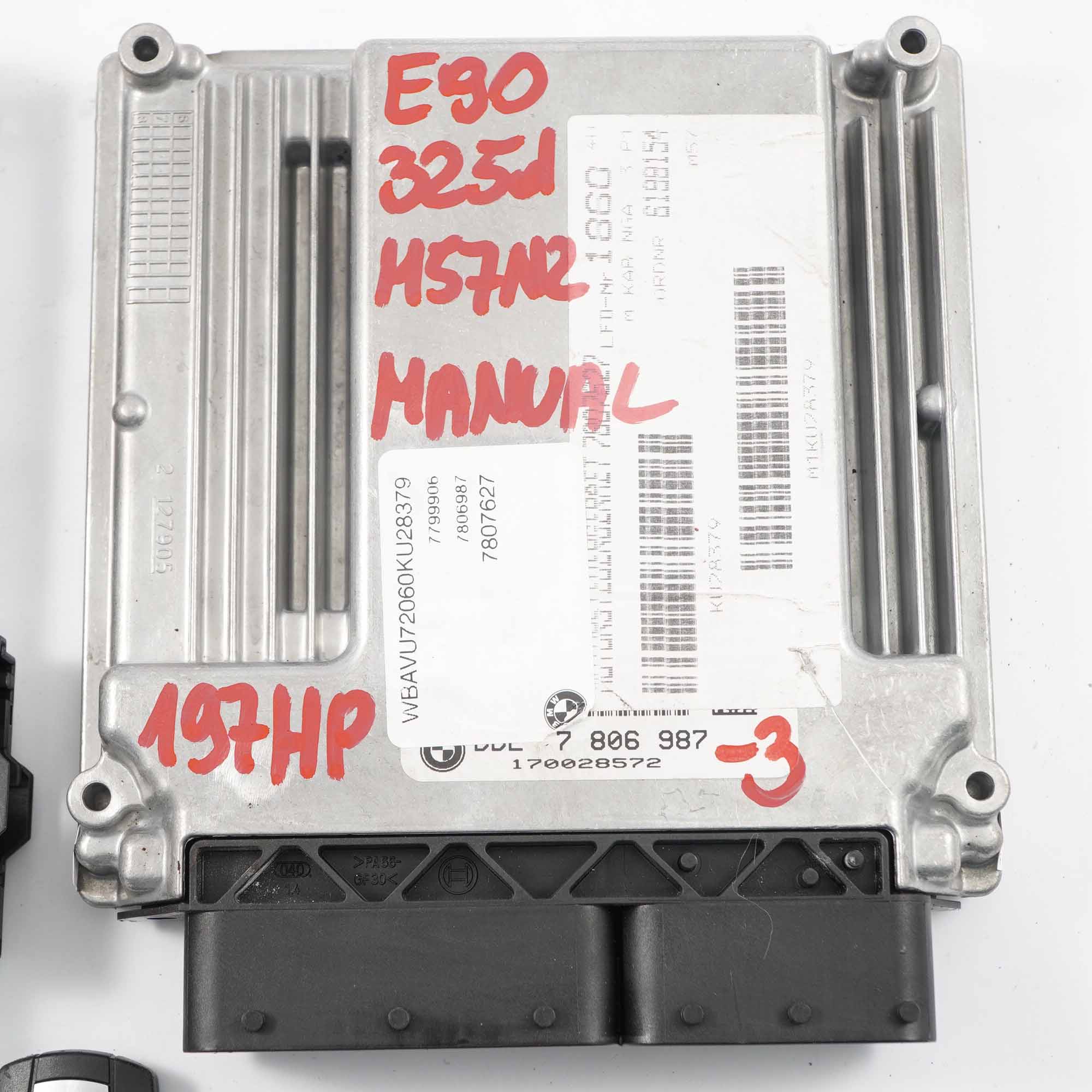 BMW E60 LCI E90 E91 325d 525d Motor M57N2 ECU Steuergerät DDE 7806987 + CAS3