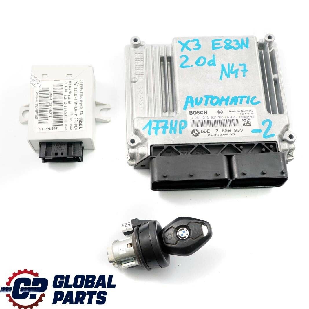 BMW X3 E83 LCI 2.0d N47 Motor ECU Kit DDE 7809999 + EWS IV + Schlüssel Automat