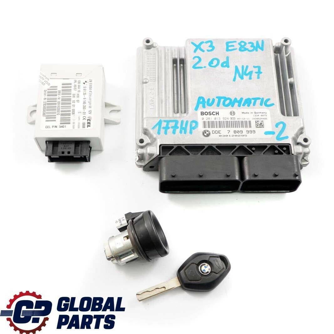 BMW X3 E83 LCI 2.0d N47 Motor ECU Kit DDE 7809999 + EWS IV + Schlüssel Automat