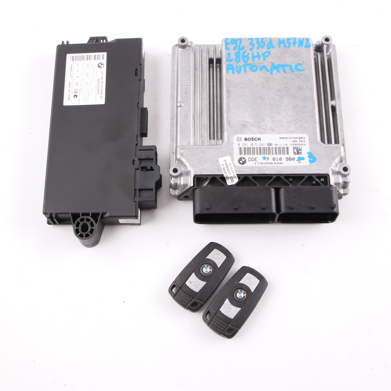 BMW E60 E90 X5 E70 3.0sd 335d 535d M57N2 ECU KIT DDE 7810980 CAS3 Schlüssel