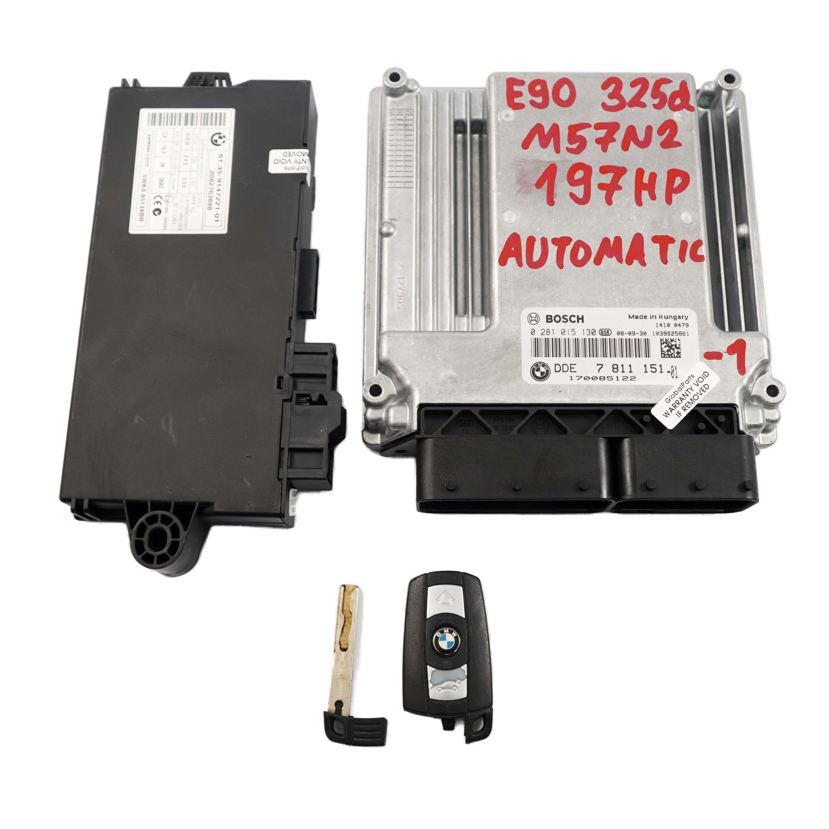 BMW 3 5 E60 LCI E90 M57N2 325d 525d ECU DDE 7811151 Steuergerät CAS3 Schlüssel 