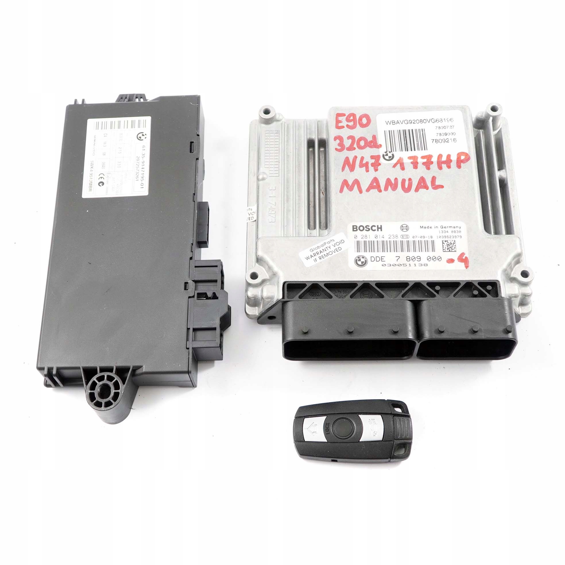 BMW E60 E87 E90 120d 320d 520d N47 177PS ECU Kit Steuergerät DDE 7809000 + CAS