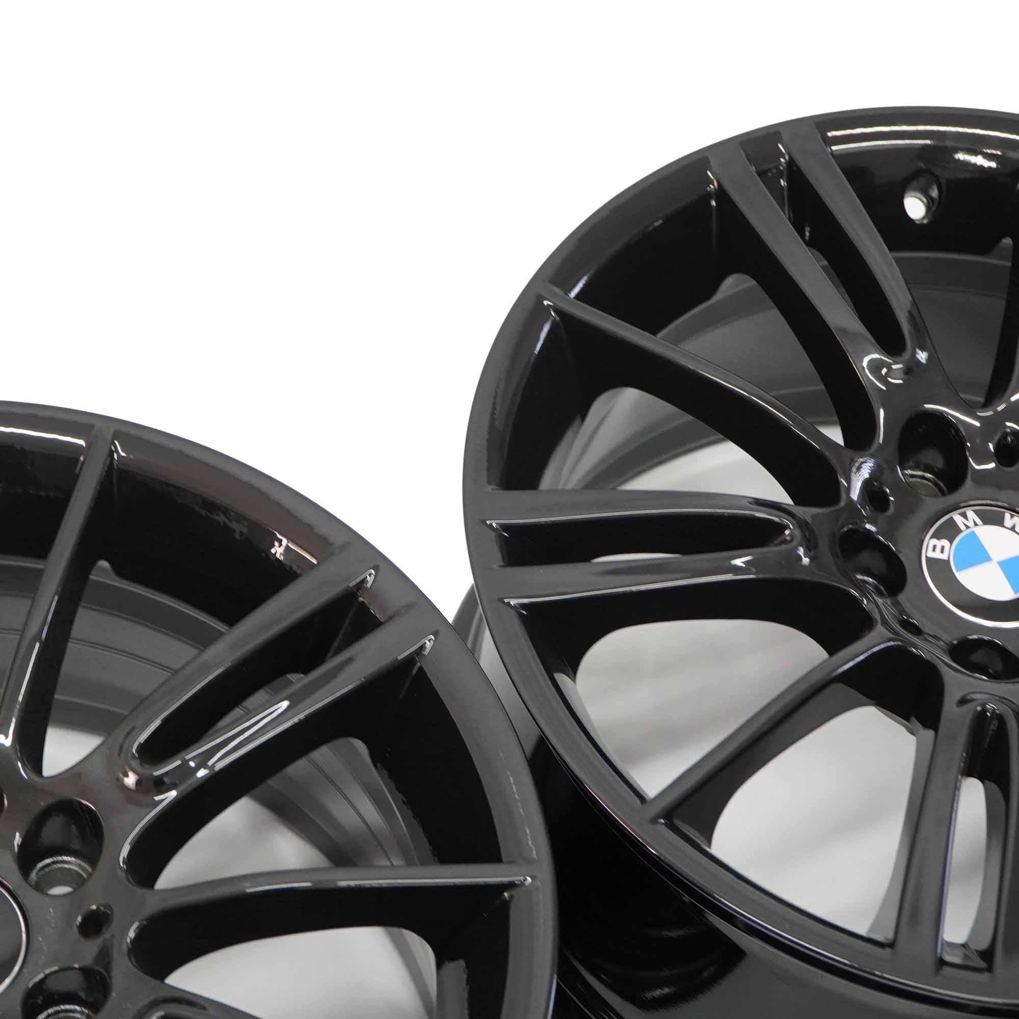 BMW E90 E91 E92 E93 Complete Set 4x Black Wheel Rim 18" M Spider Spoke 193