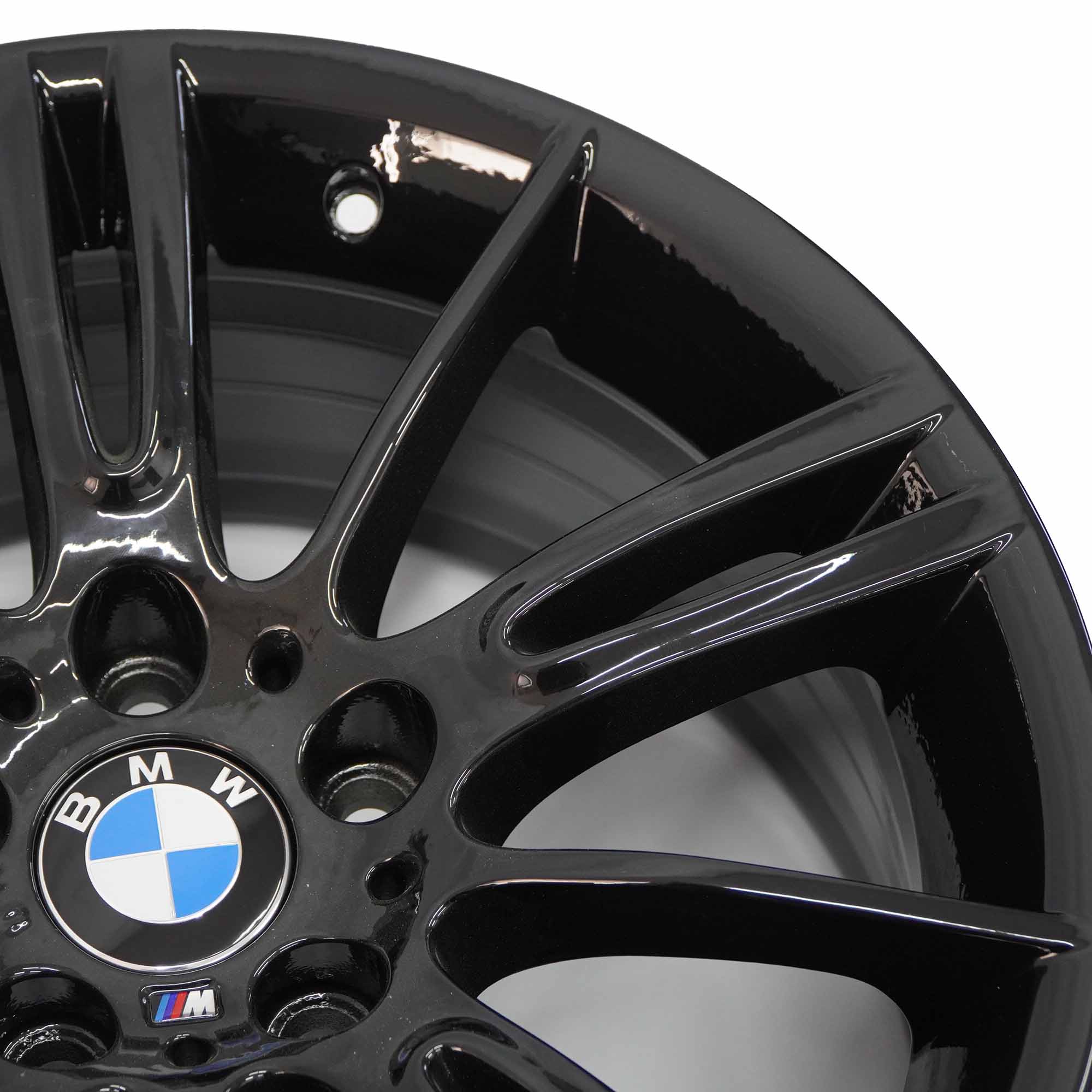 BMW E90 E91 E92 E93 Complete Set 4x Black Wheel Rim 18" M Spider Spoke 193