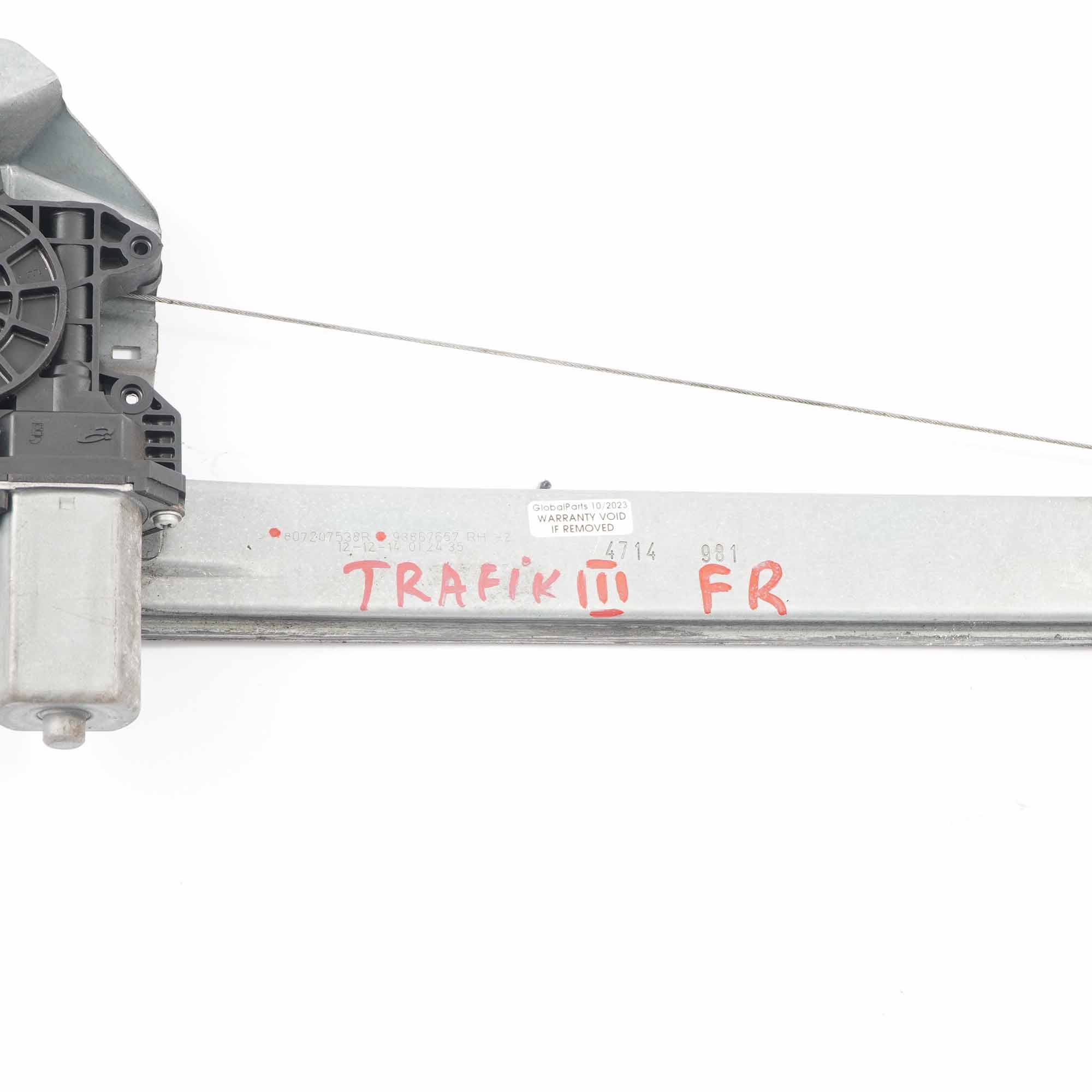 Renault Trafic III Fensterheber Vordertür rechts Regulator Motor 807207538R