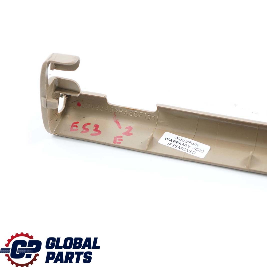 BMW X5 Series E53 Covering Seat Rail Right O/S Hellbeige Beige 8099346