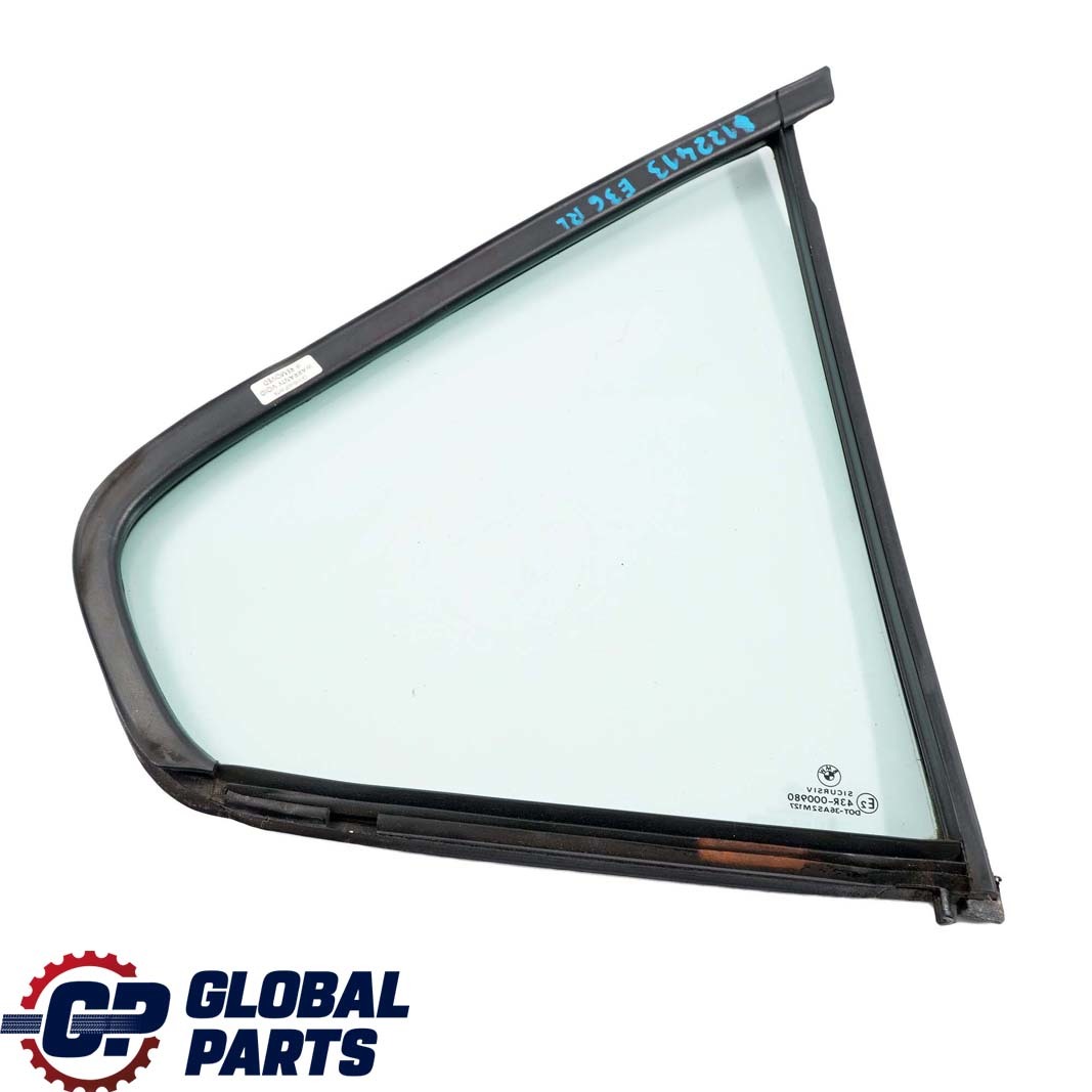 BMW 3 Series E36 Saloon Rear Left N/S Side Quarter Window Glass Green AS2