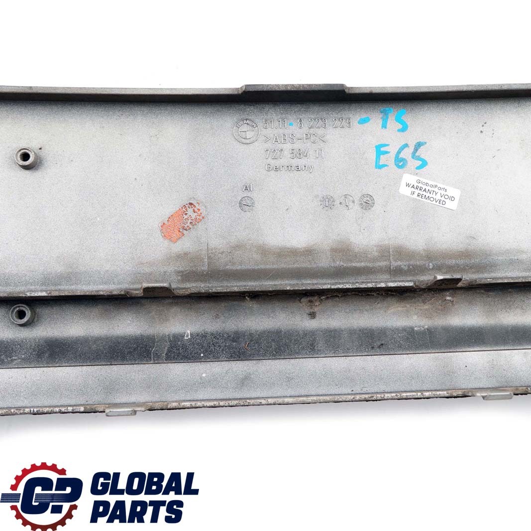 BMW 7 Series E65 E66 Front Bumper Licence Plate Base Titansilber Silver 8223229