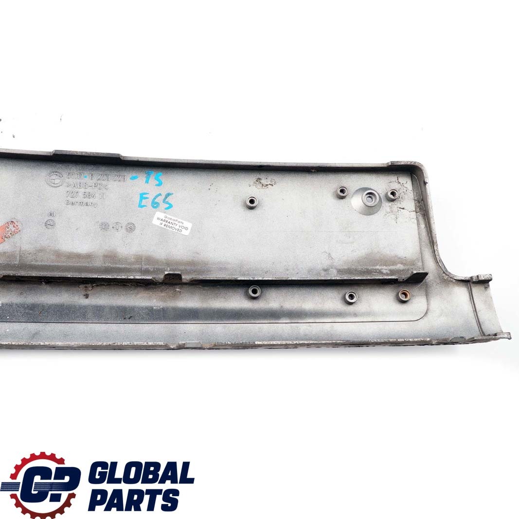 BMW 7 Series E65 E66 Front Bumper Licence Plate Base Titansilber Silver 8223229