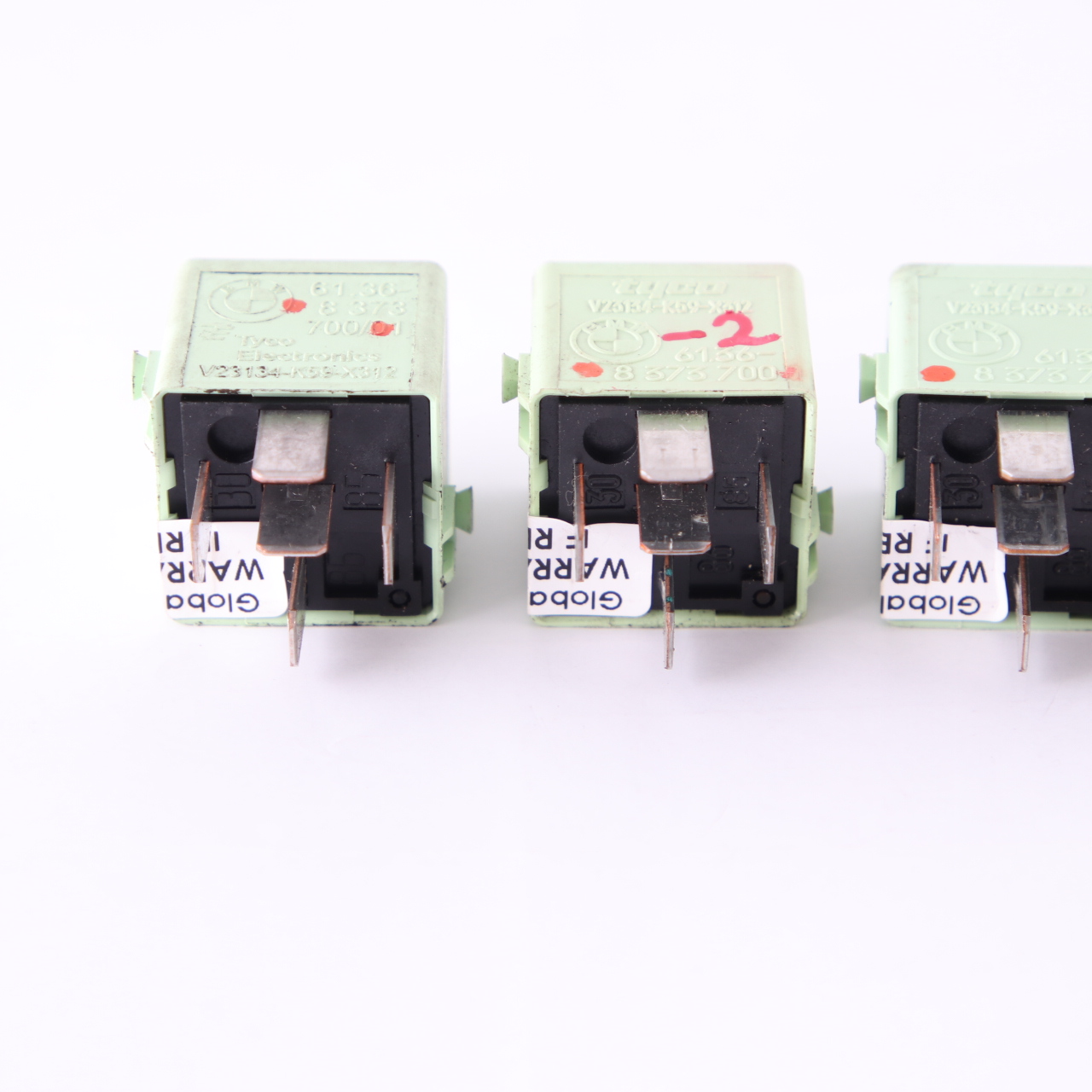 BMW E60 E63 E87 E90 E91 4X Relay Make Contact White Green Set 8373700