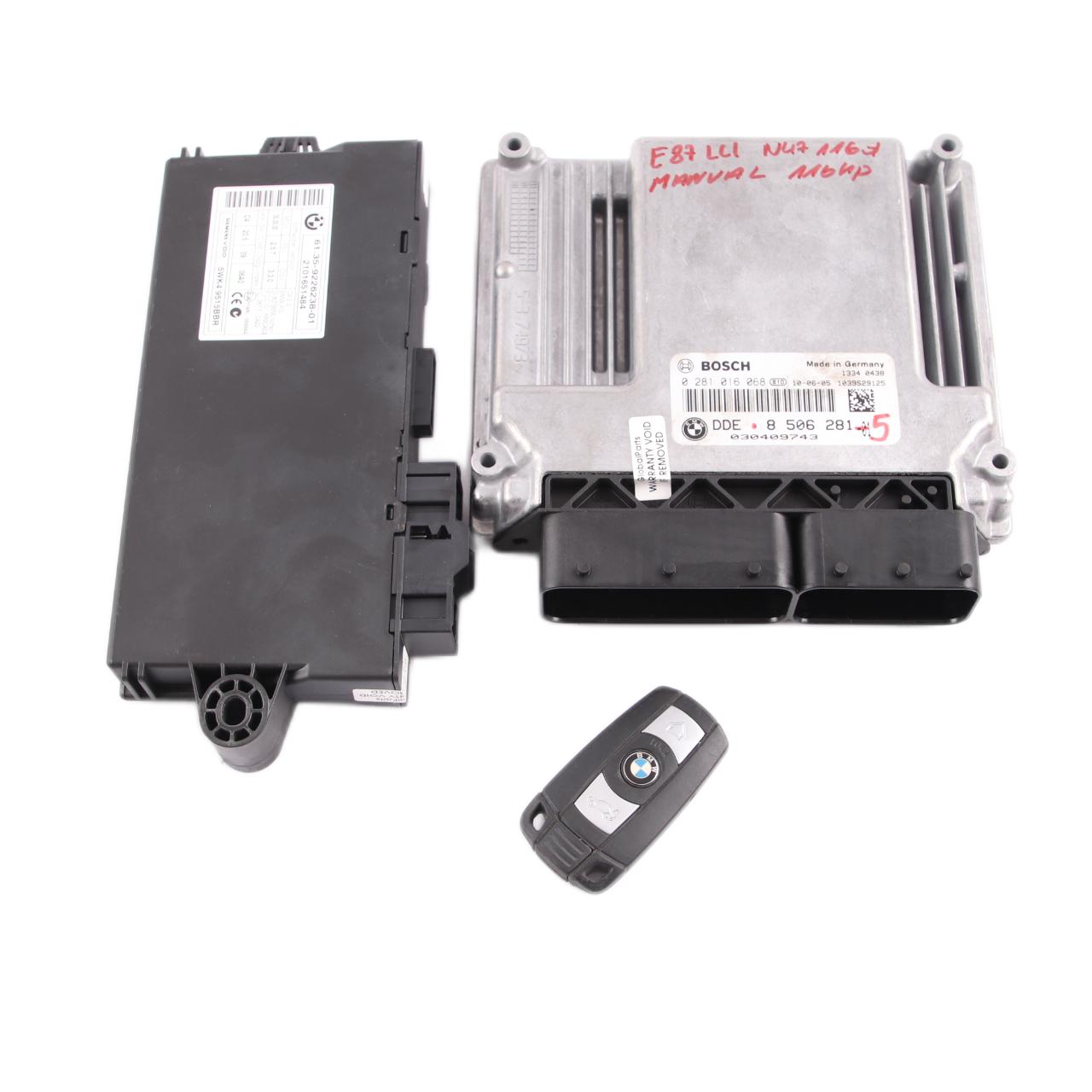 BMW E87 LCI E90 116d 316d N47 ECU KIT Motor Steuergeräte DDE 8506281 + CAS3