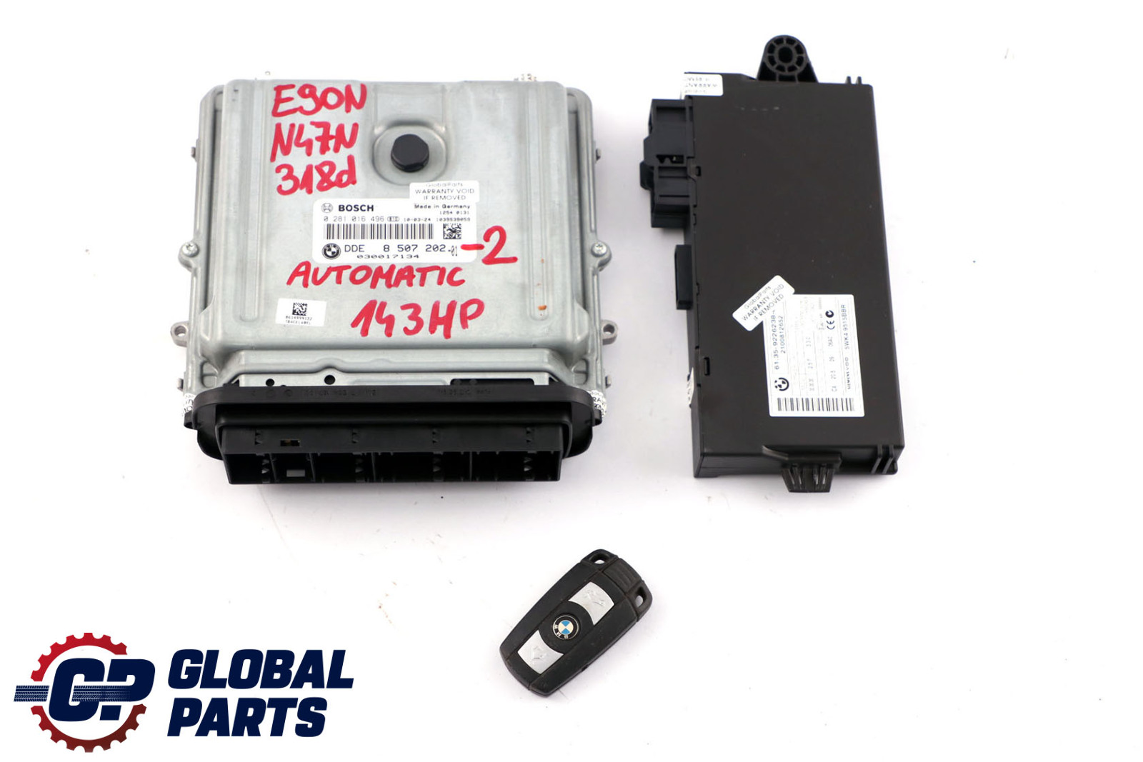 BMW E90 LCI 318d N47N ECU Kit DDE 8507202 CAS3 + Schlüssel Automatikgetriebe