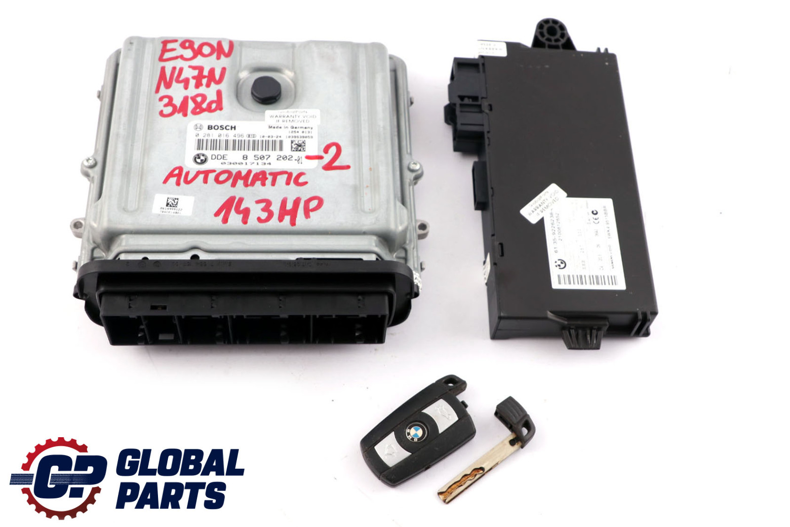 BMW E90 LCI 318d N47N ECU Kit DDE 8507202 CAS3 + Schlüssel Automatikgetriebe