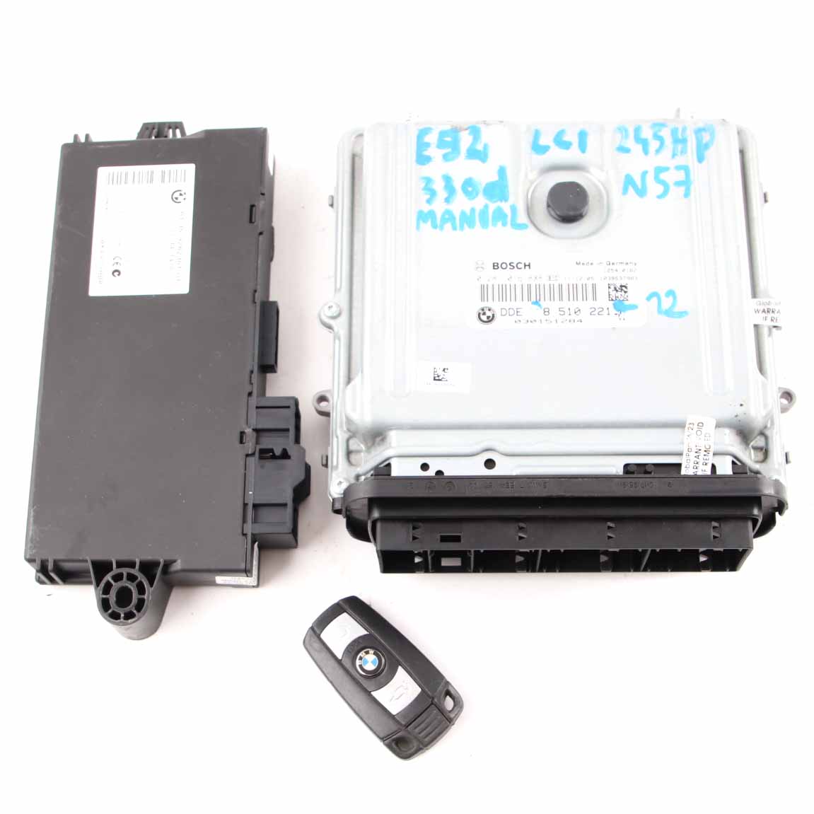 BMW E90 E91 LCI E92 330d N57 245PS ECU Motor Bausatz DDE 8510221 CAS3 Schlüssel