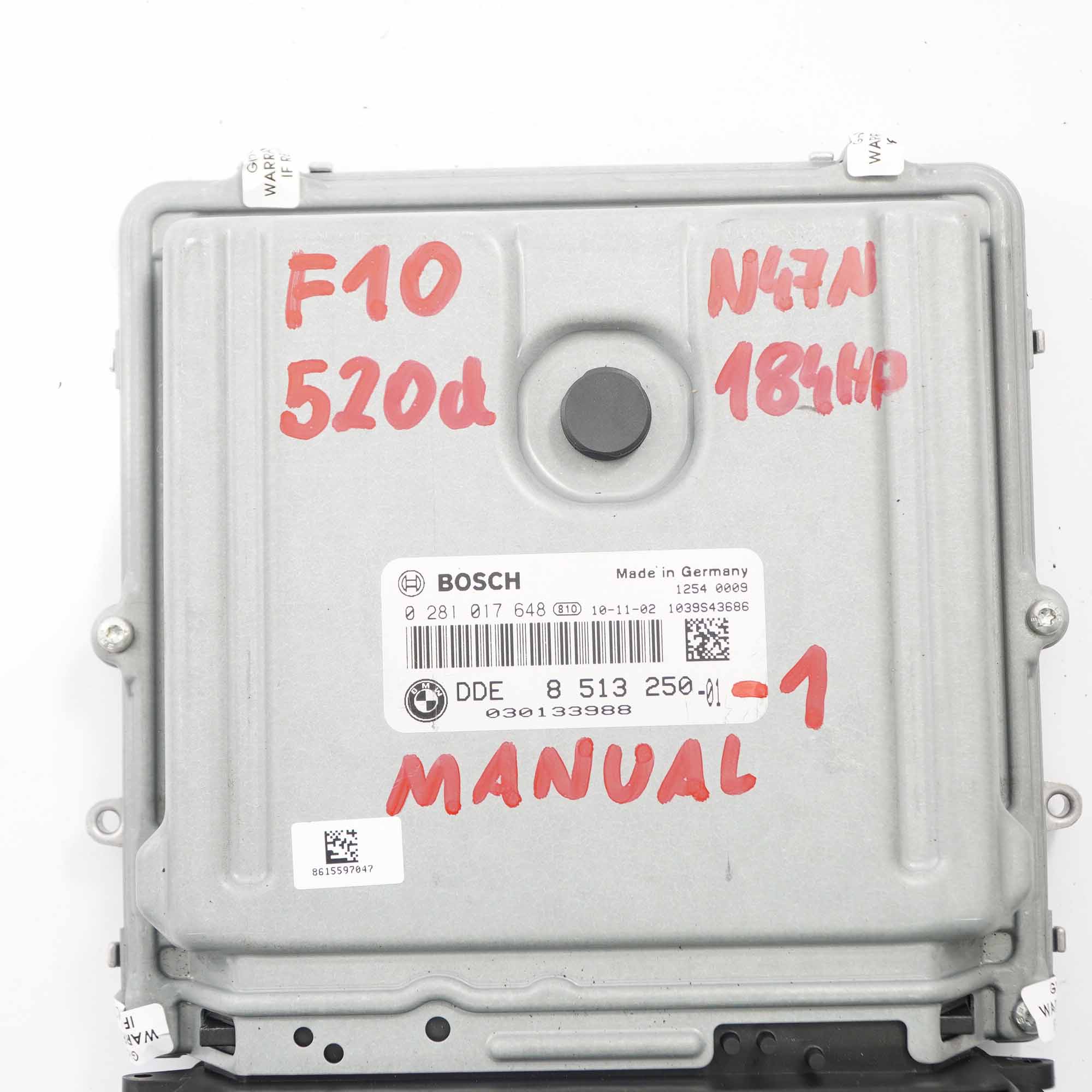 BMW F10 F11 520d Diesel N47N 184HP Motor ECU Kit DDE 8513250 CAS 4 Schlüssel