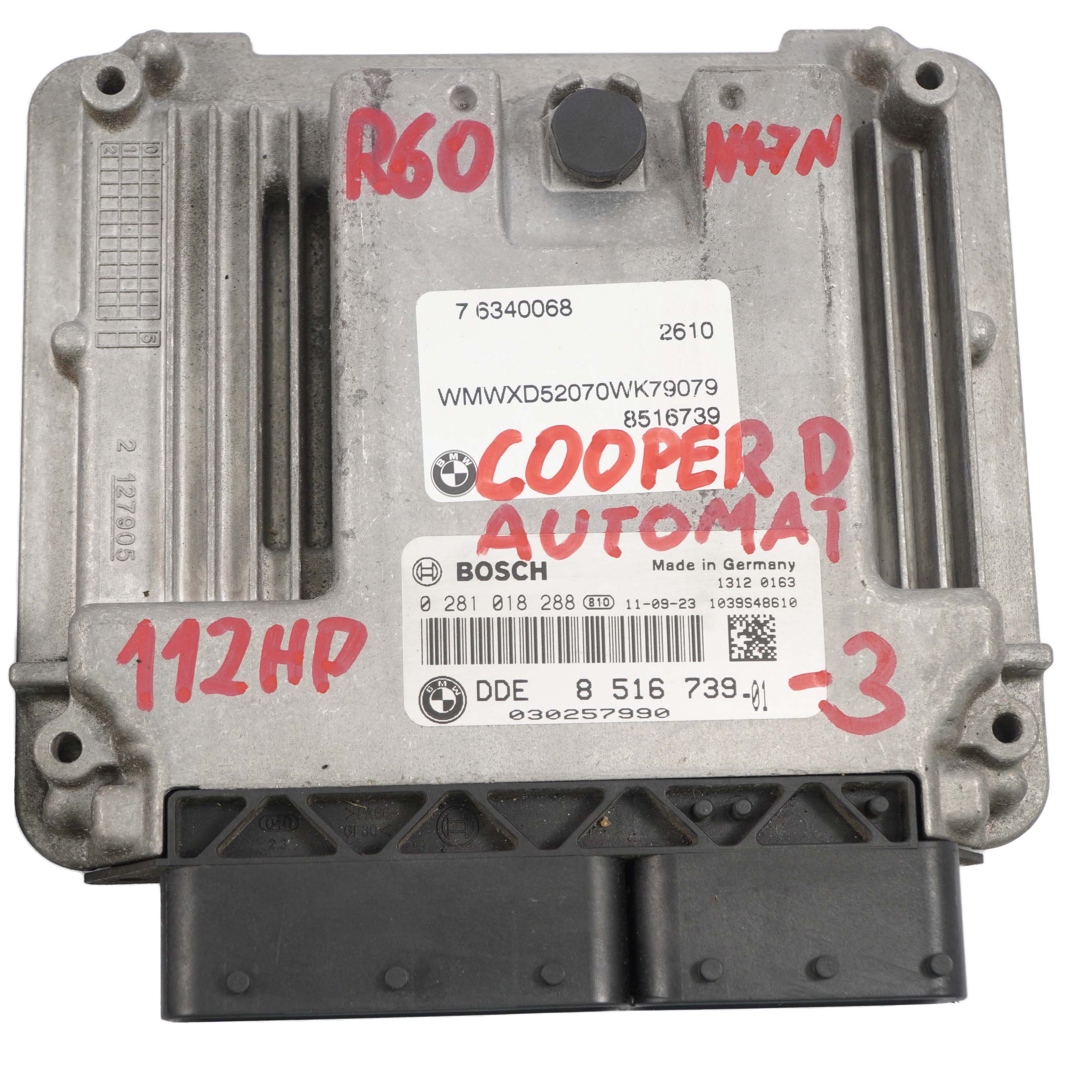 Mini Cooper D R55 R56 LCI R60 N47N Engine ECU Kit DDE 8516739 CAS3 Key Automatic