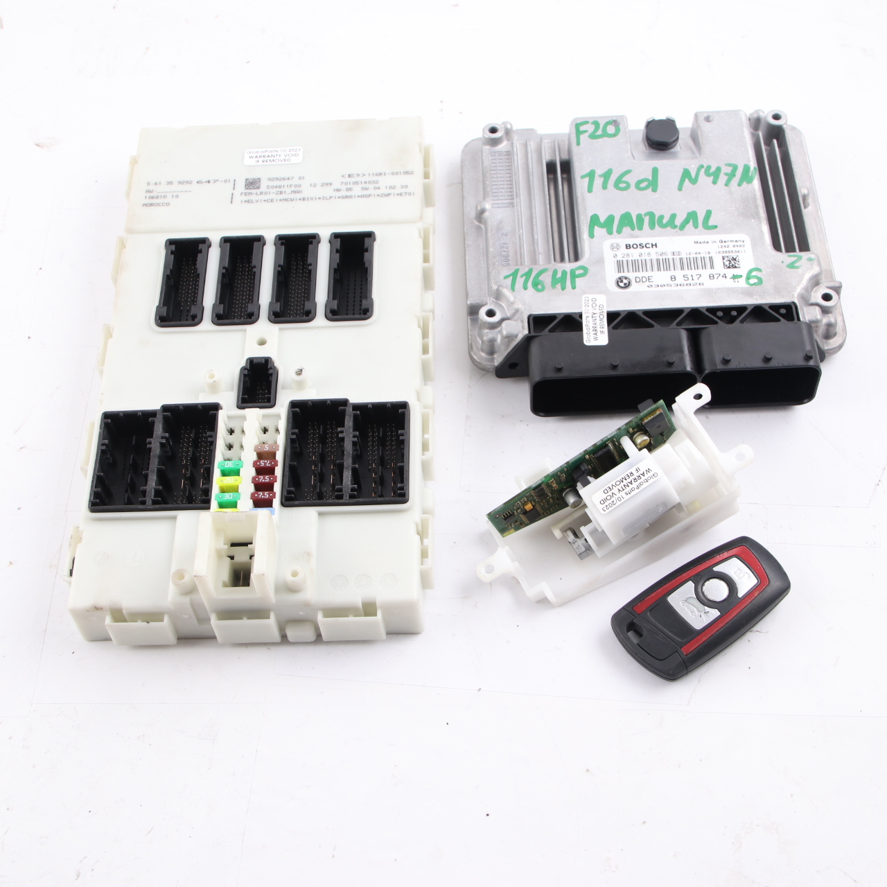 BMW F20 F21 116d N47N 116HP ECU Kit DDE 8517874 + Key + FEM + Lock Manual