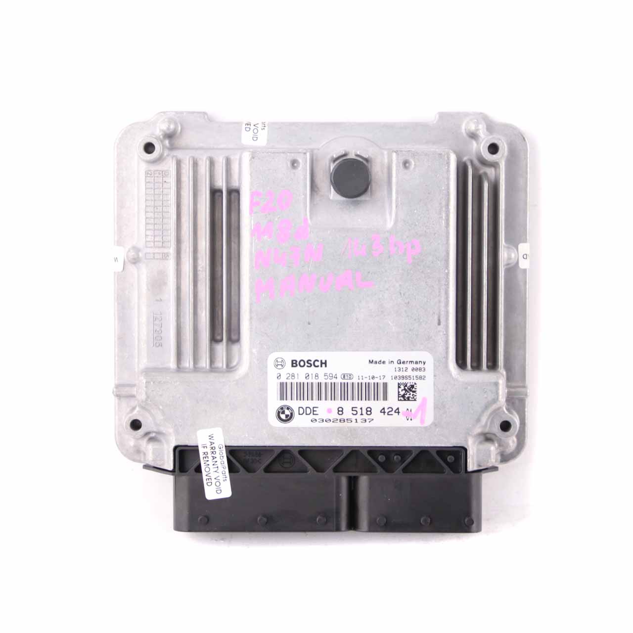 BMW F20 F30 118d 318d N47N 143HP Steuergerät ECU DDE 8518424 Schaltgetriebe