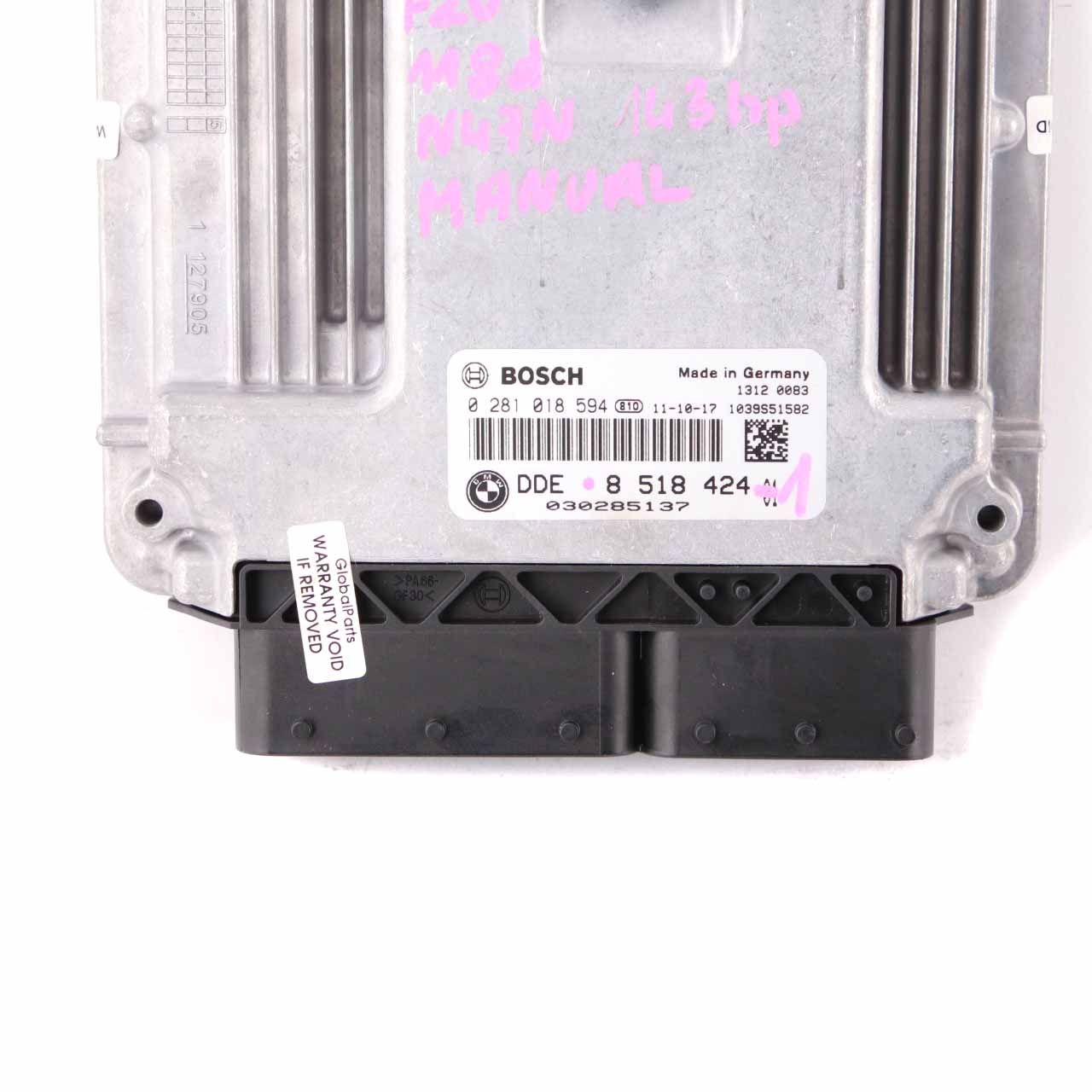 BMW F20 F30 118d 318d N47N 143HP Steuergerät ECU DDE 8518424 Schaltgetriebe