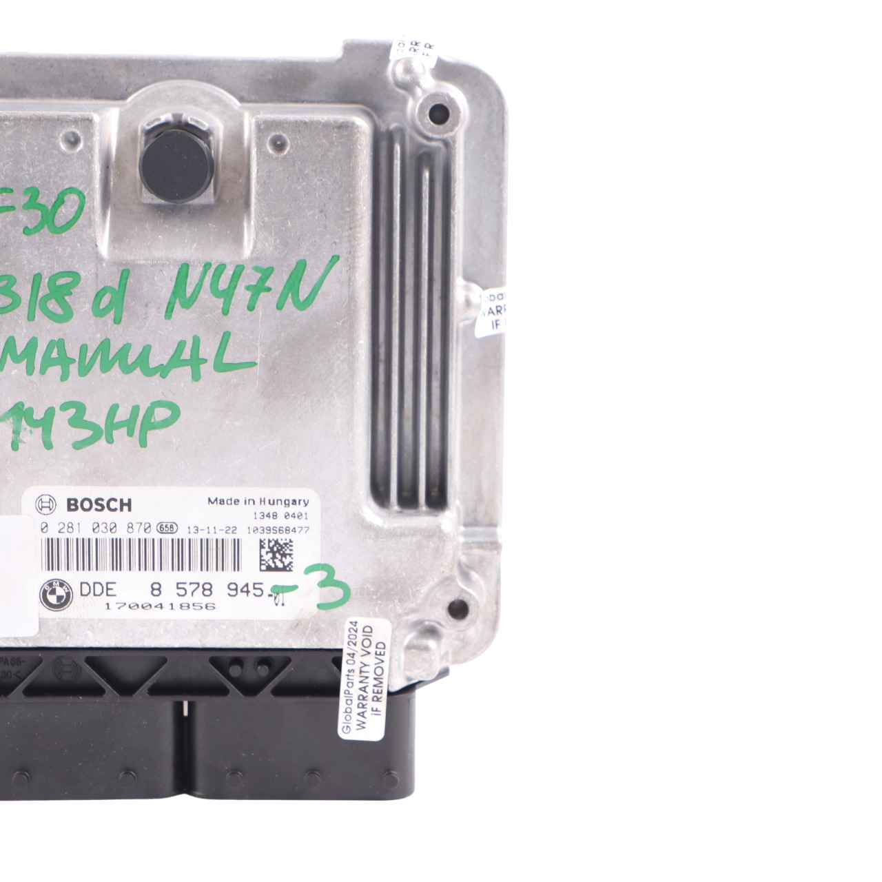 BMW F20 118d F30 318d N47N 143HP ECU Motorsteuergerät DDE 8578945 Handbuch