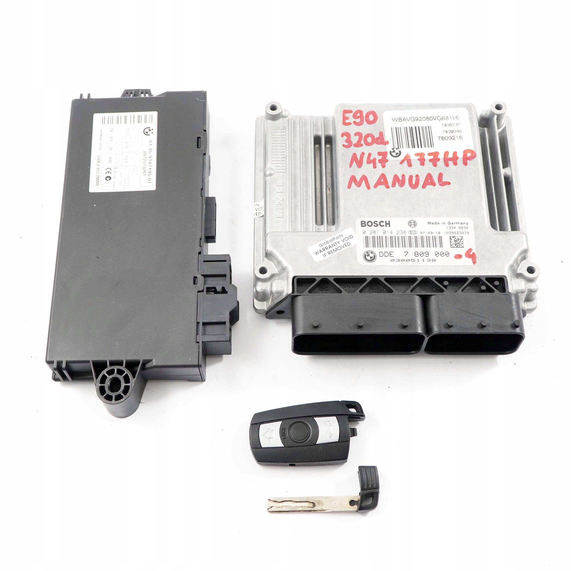 BMW E60 E87 E90 120d 320d 520d N47 177PS ECU Kit Steuergerät DDE 7809000 + CAS