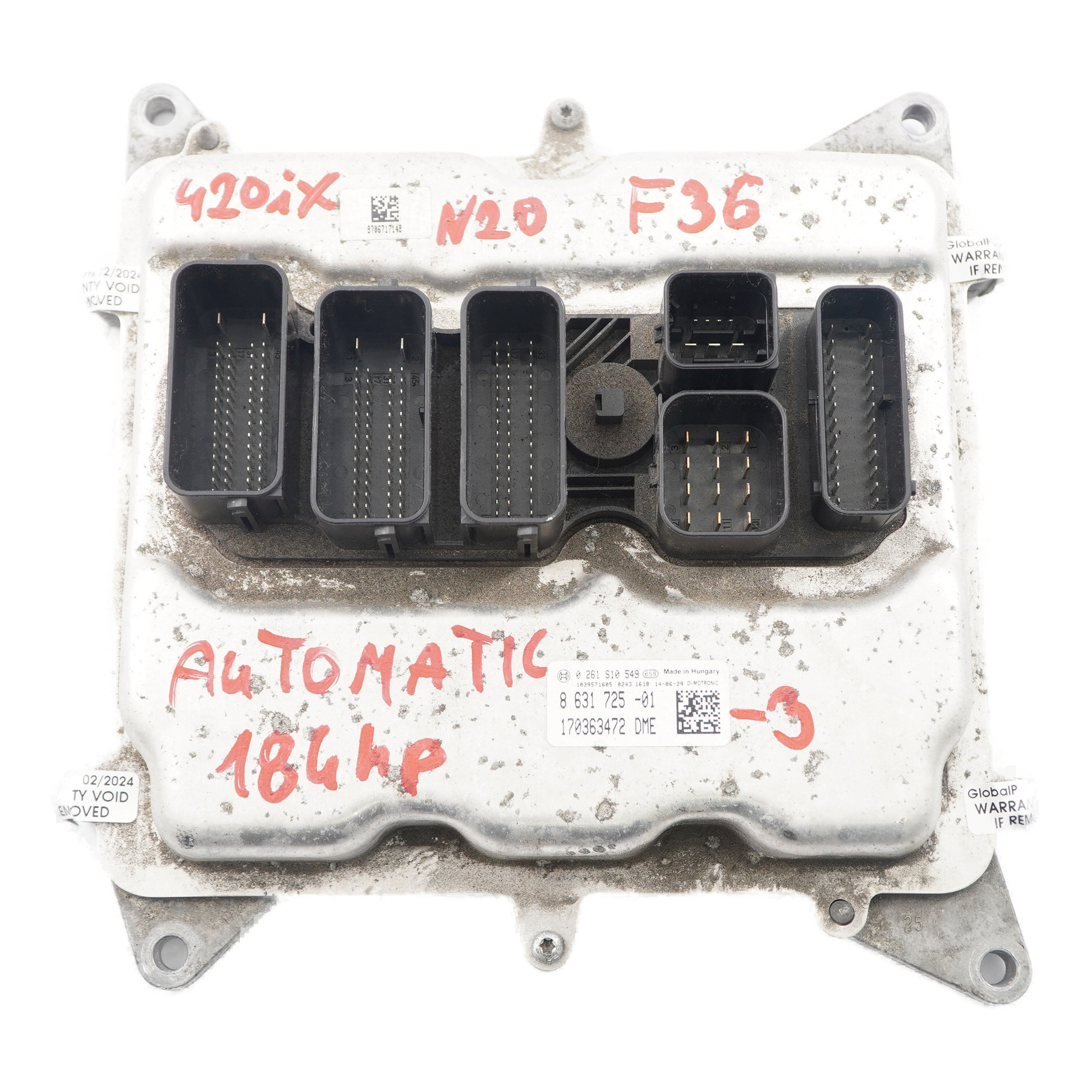 BMW F20 F30 F32 120i 320i 420i N20 184PS Motor einheit ECU DME 8631725 Automatik