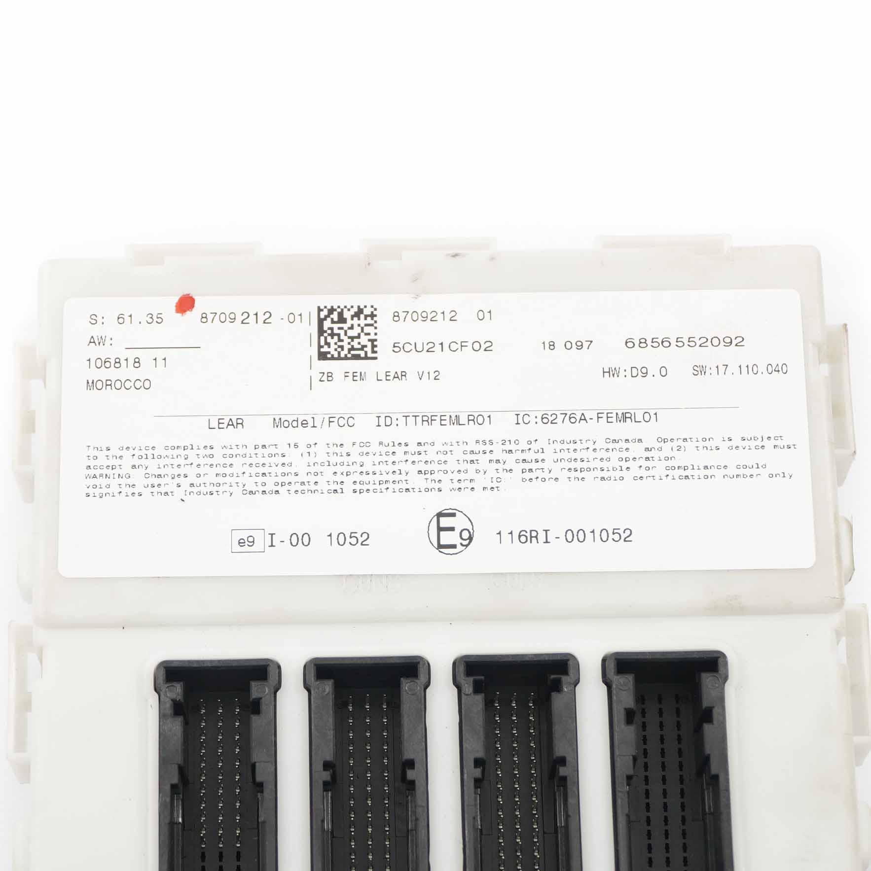 Körper Steuerung Modul BMW F20 F30 F31 BCM Einheit FEM Lear V12 ECU 8709212