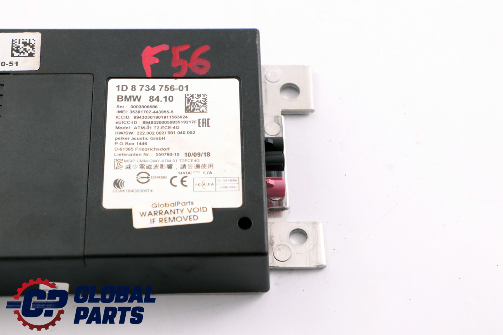 Mini Cooper One F55 F56 F60 Telematics Control Unit Module 8734756