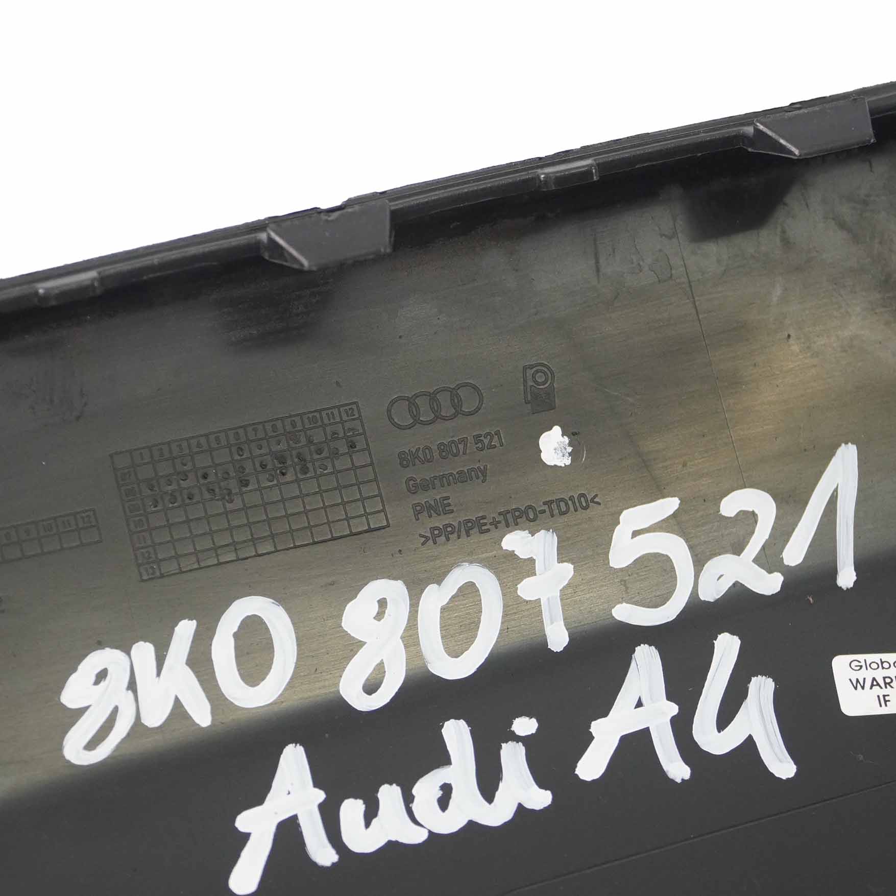 Audi A4 B8 hintere Stoßstange Diffusor unteren Mitte Abdeckung 8K0807521