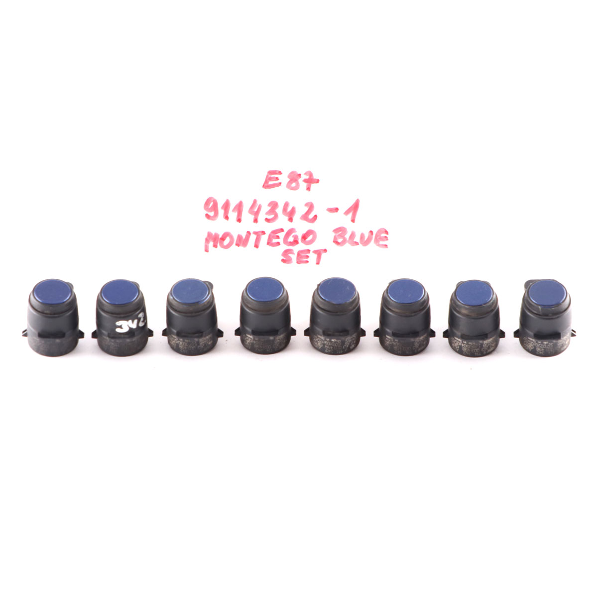 8 x Park sensor BMW E81 E87 E90 PDC Ultraschall Montego Blau A51 Set 9114342