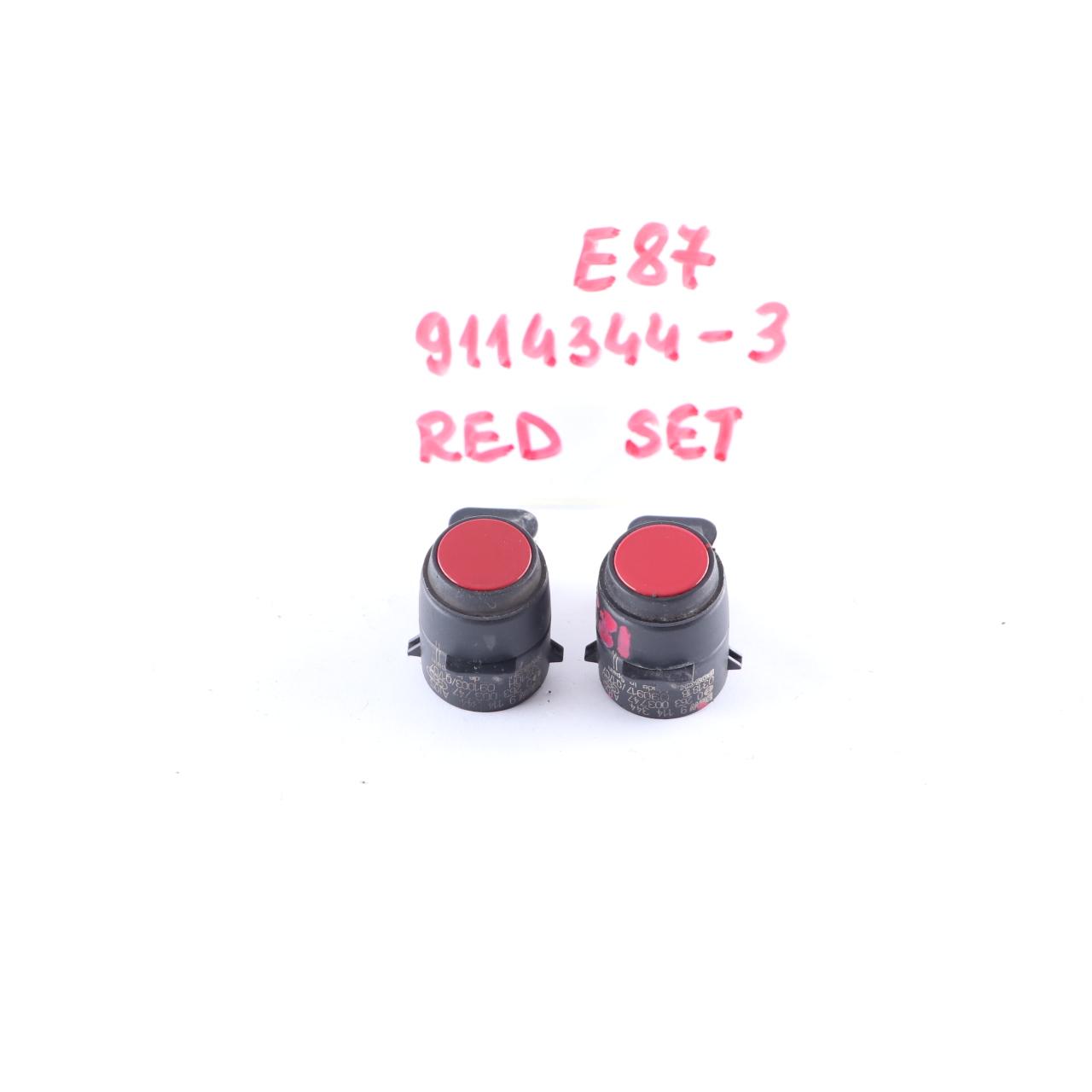 2 x Park sensor BMW E81 E87 E90 Ultraschall PDC Crimson Rot A61 Set 9114344