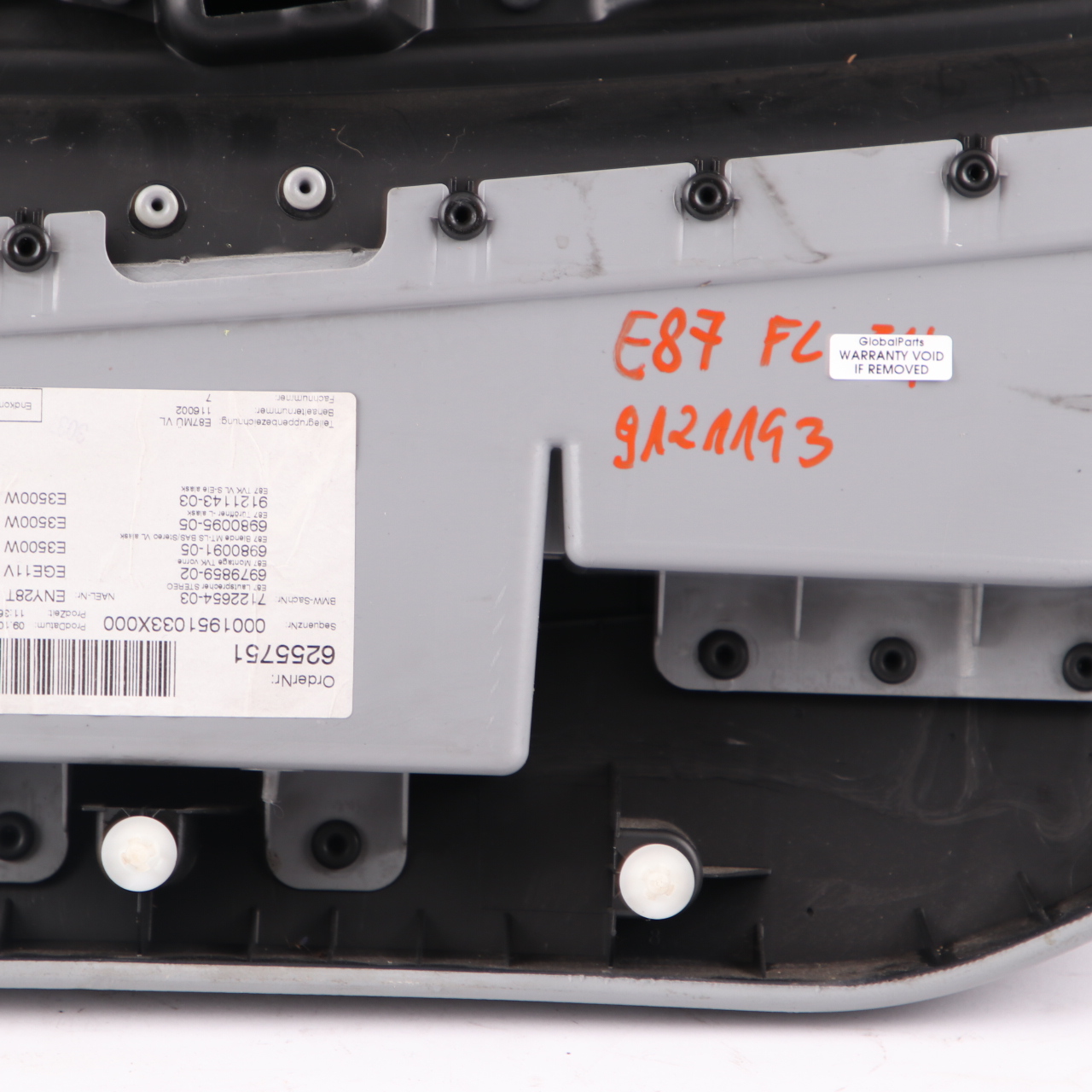 BMW E87 LCI Türkarte vorne links N/S Verkleidung Stoff Elektra Alaska Grau