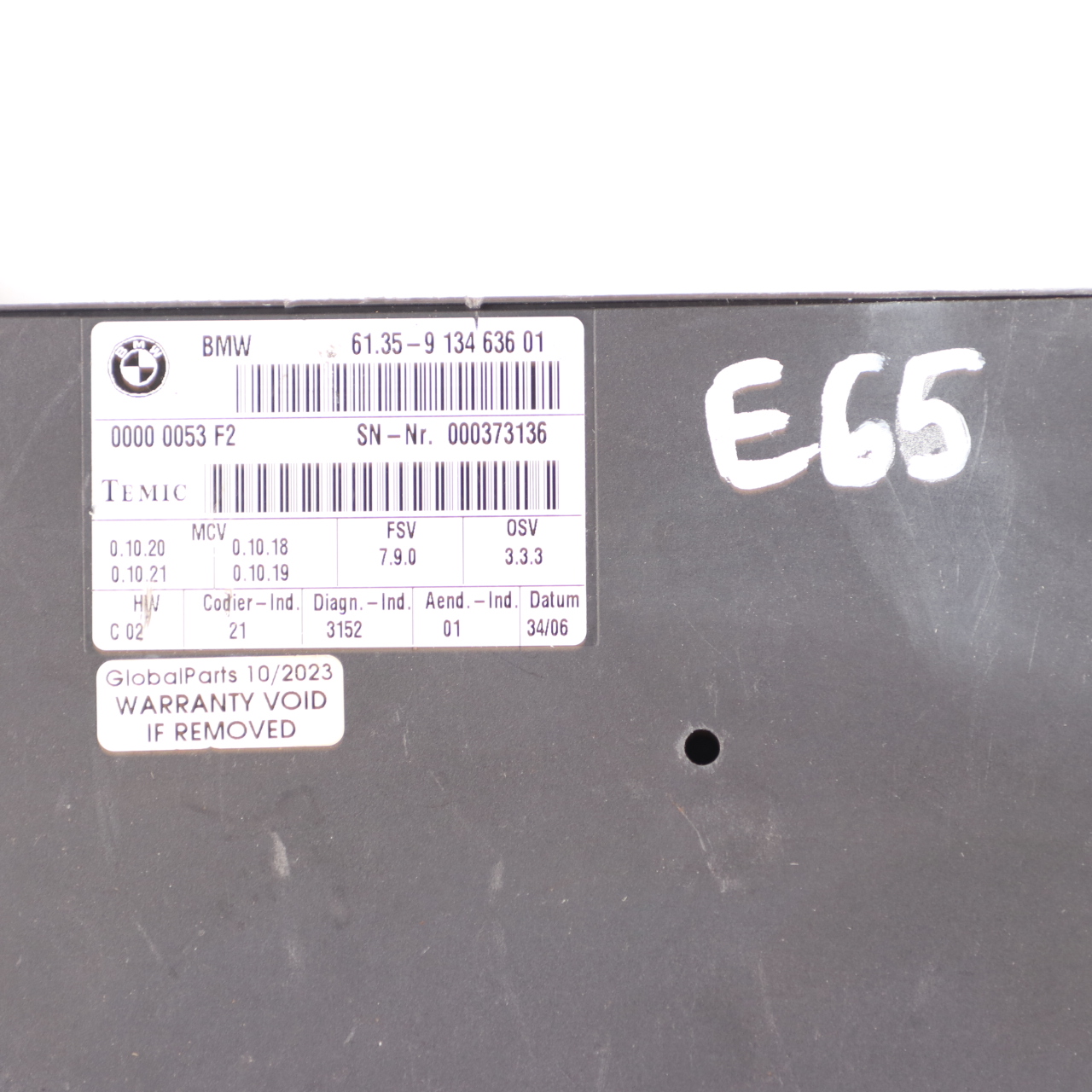 BMW E65 Sitzmodul Vordersitzsteuergerät Modul ECU 913463601