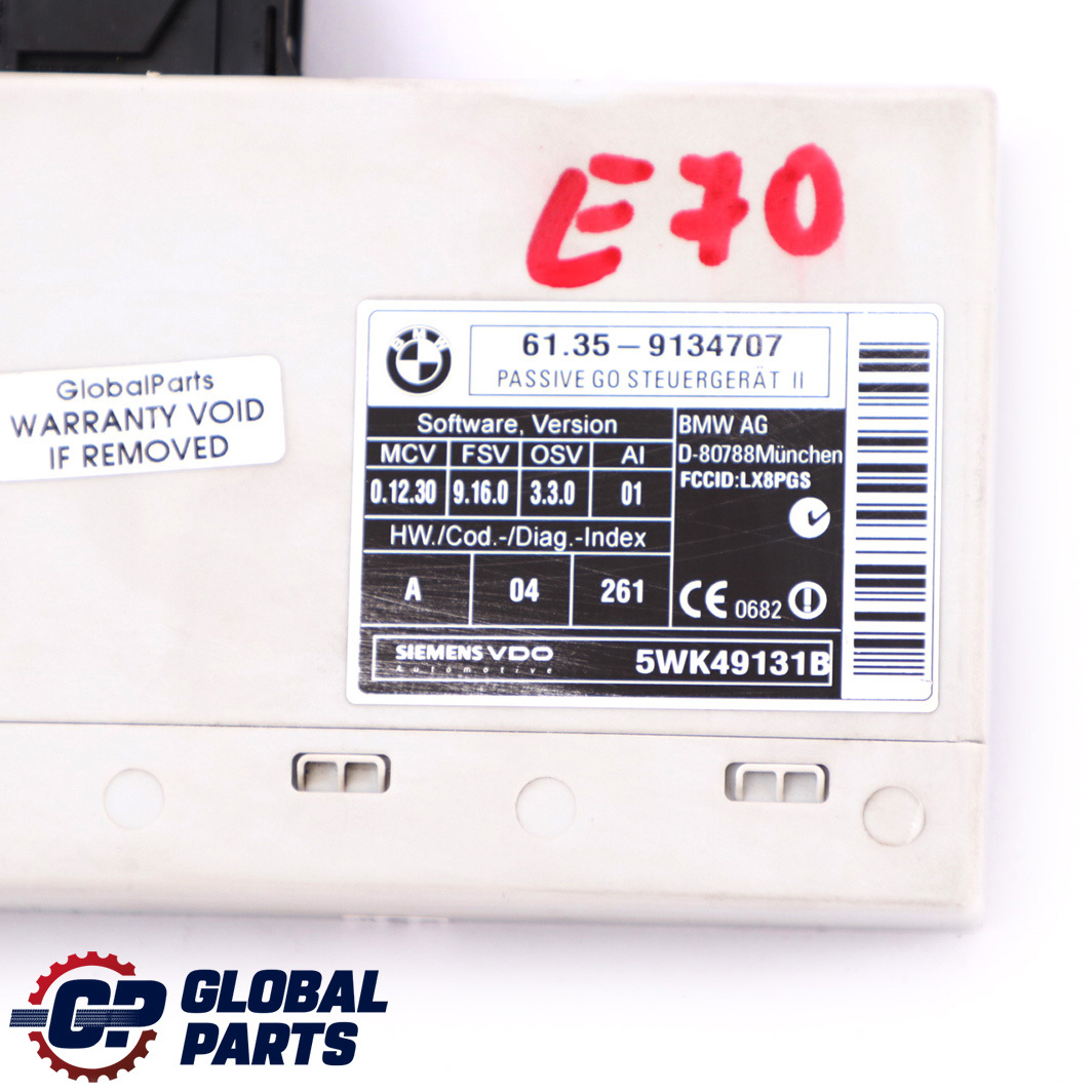 BMW X5 E60 E61 E63 E64 E70 Control Unit Module Passive Go 9134707